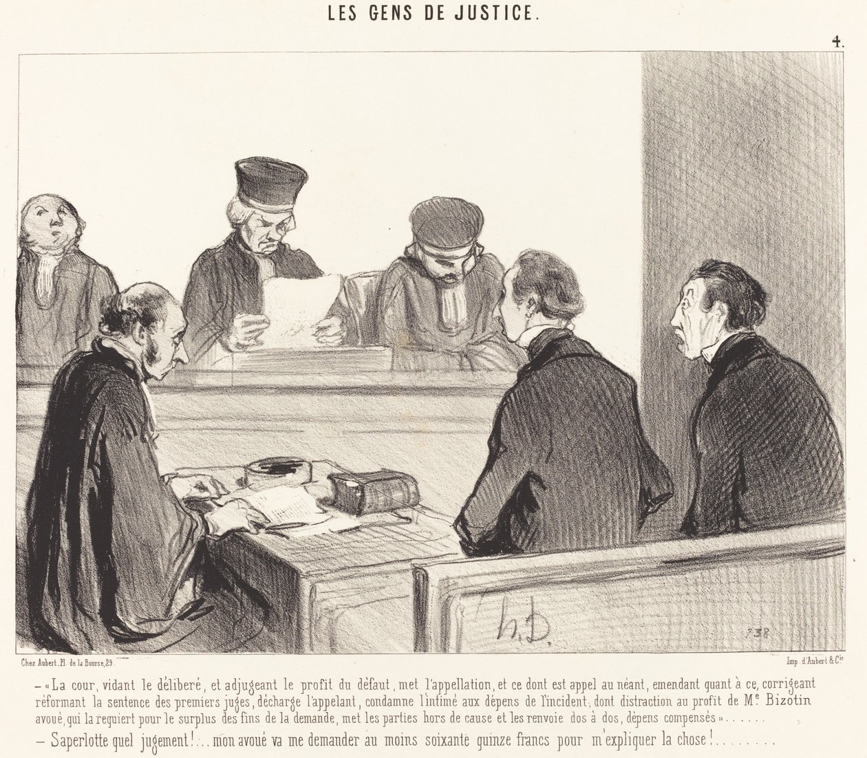 A Bíróság kiüresíti a tanácskozást... alkotó: Honoré Daumier