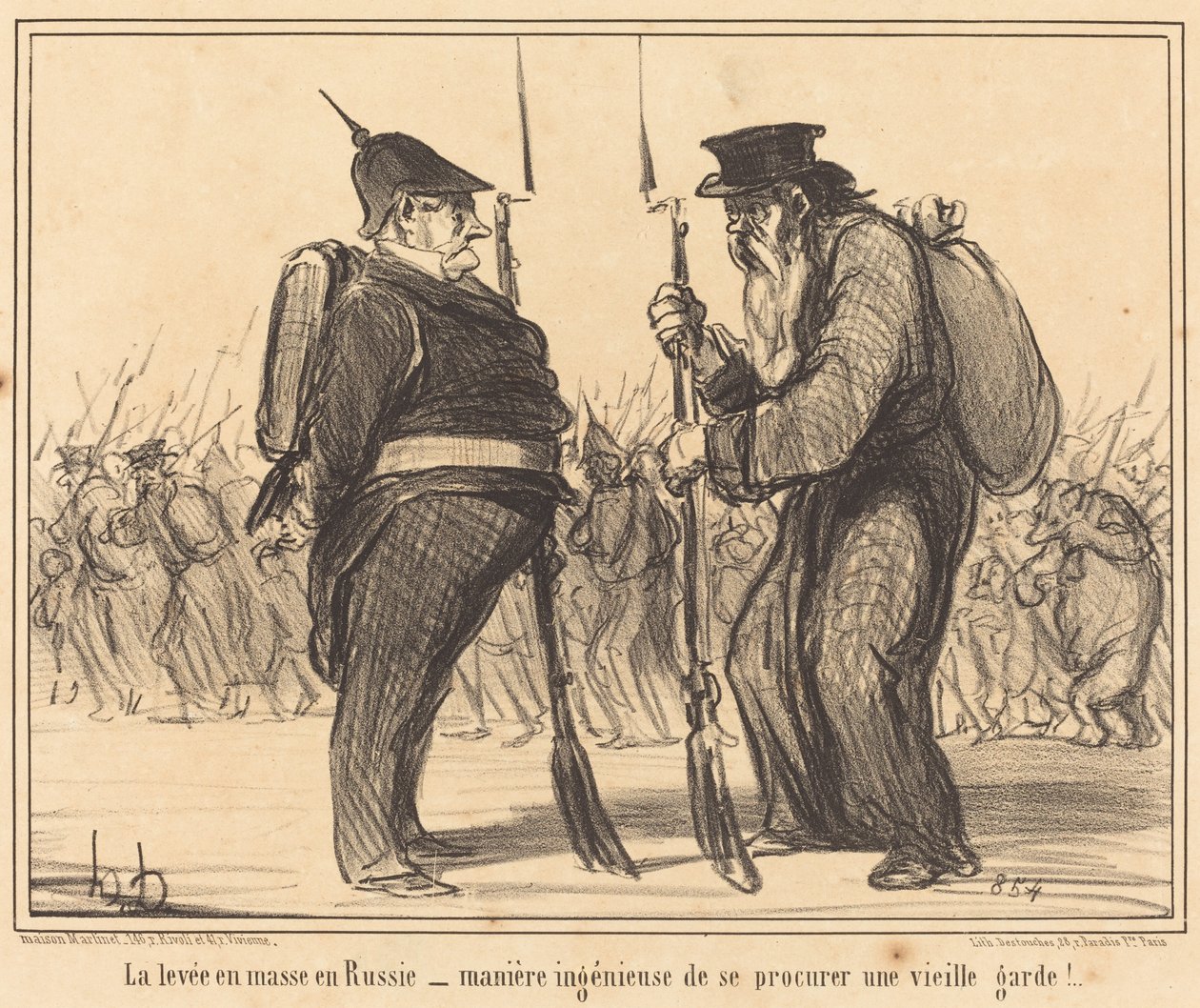 A tömegilleték Oroszországban... alkotó: Honoré Daumier