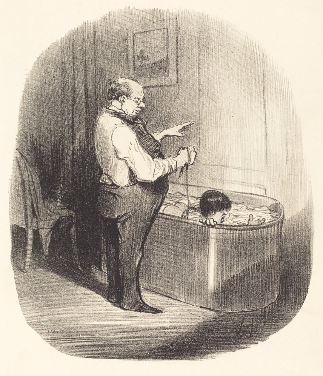 Az első úszásoktatás alkotó: Honoré Daumier