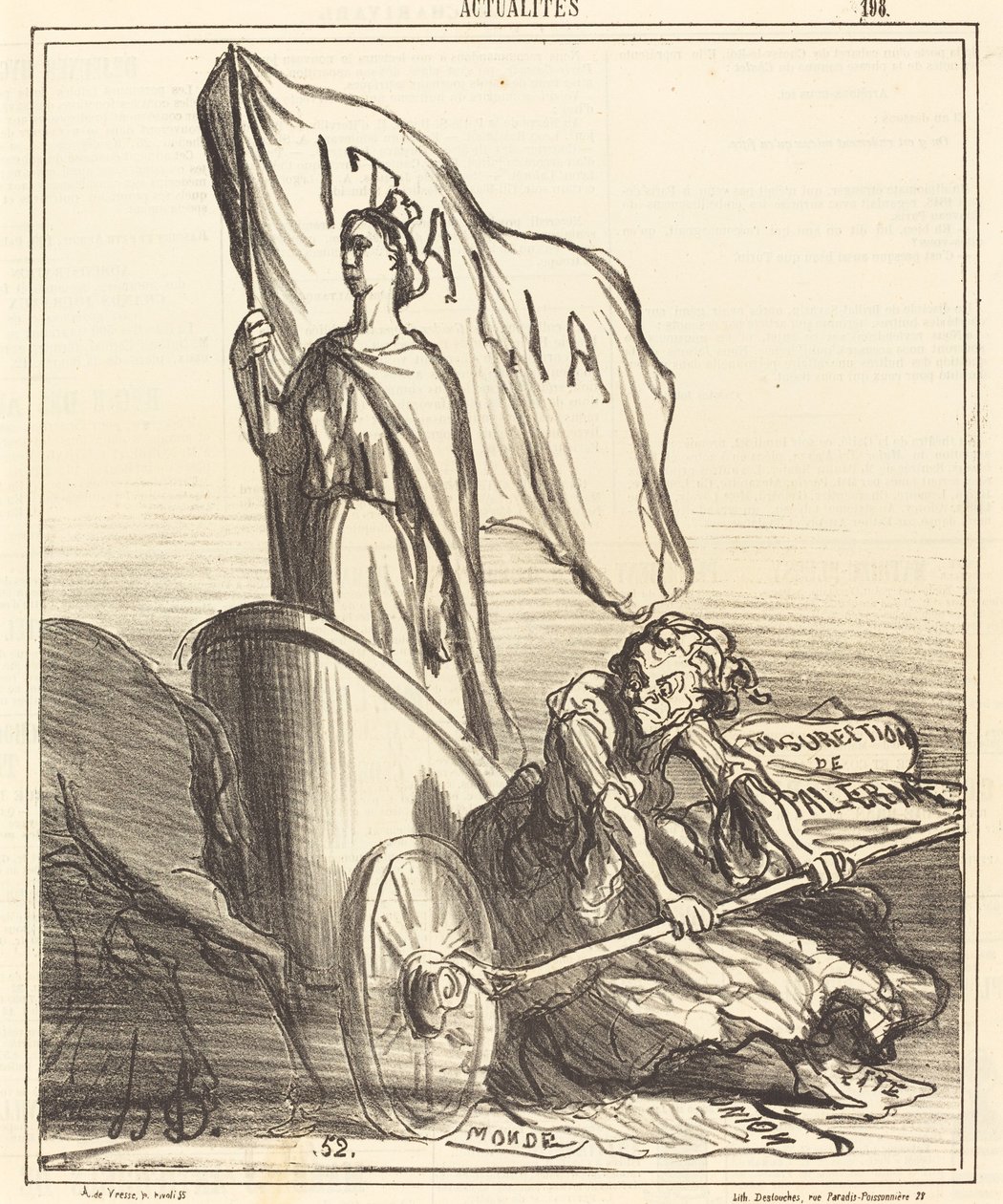 A reakciós sajtó hiába keres... alkotó: Honoré Daumier