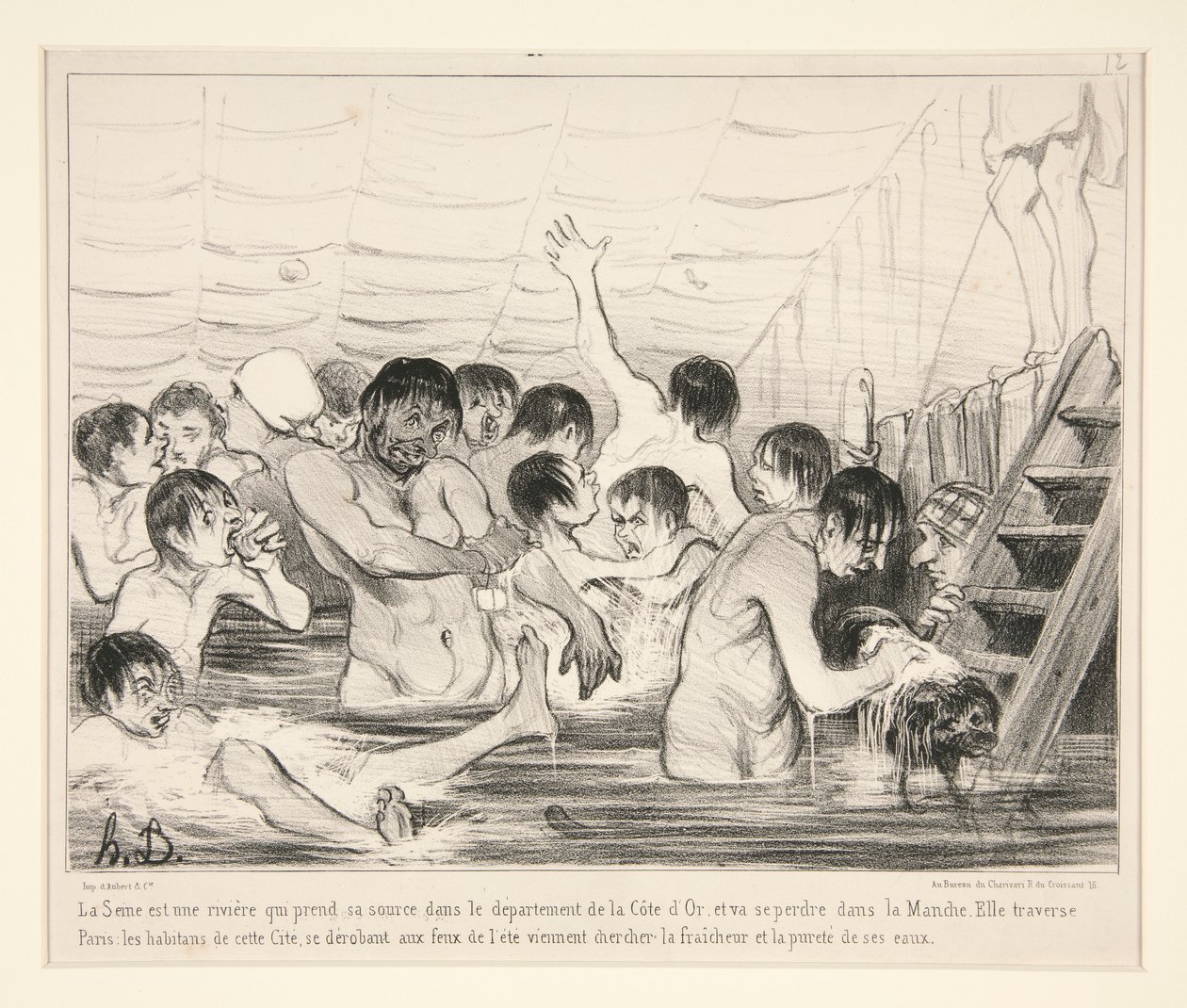 A Szajna egy folyó, amely Cote d megyében ered alkotó: Honoré Daumier