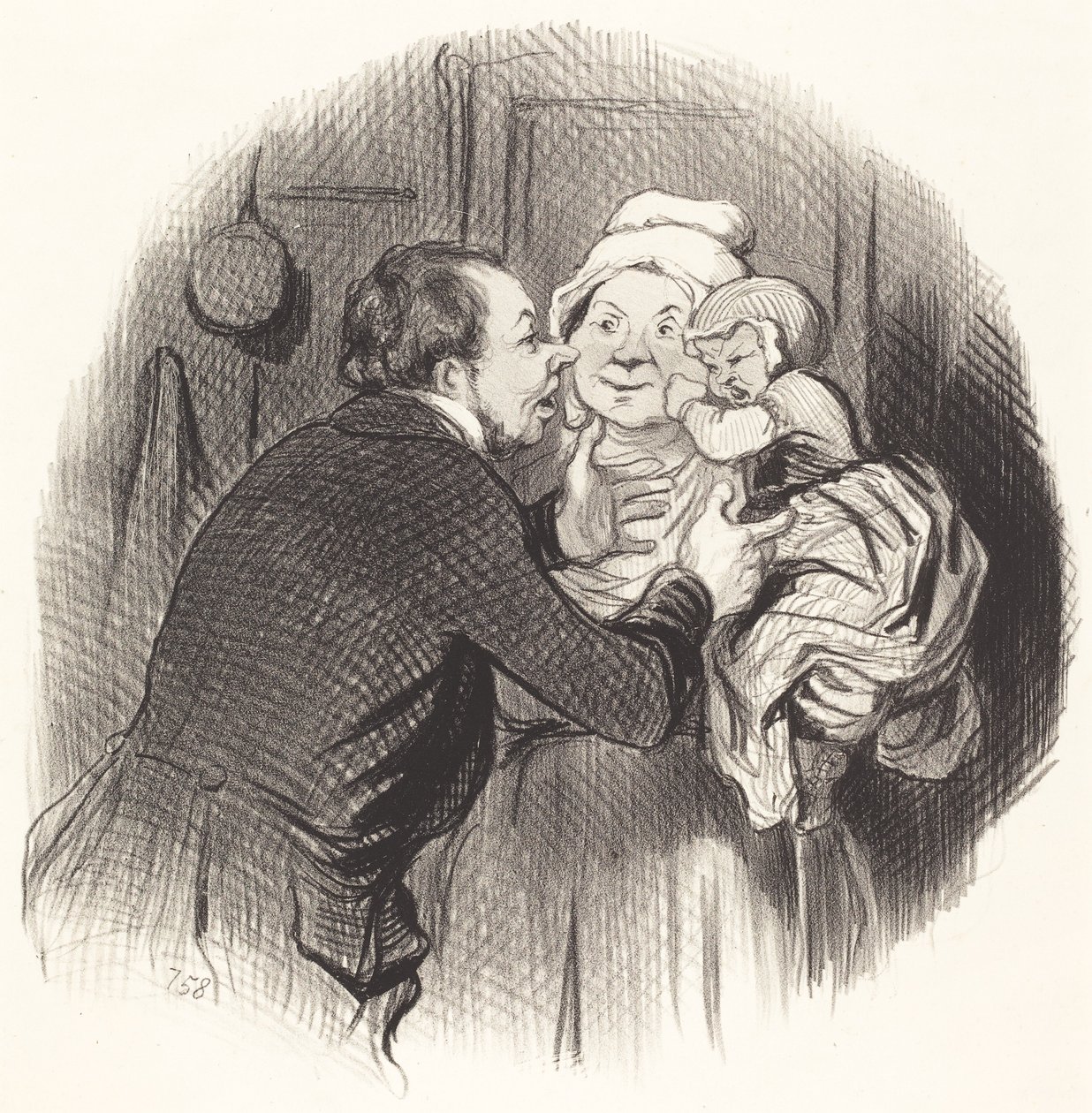 A nővér látogatása alkotó: Honoré Daumier