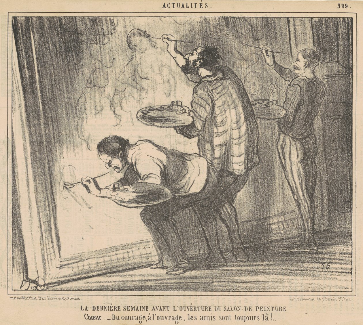 A bemutató előtti utolsó hét... alkotó: Honoré Daumier