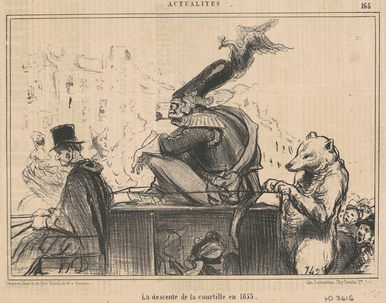 A Courtille leszármazása 1855-ben alkotó: Honoré Daumier