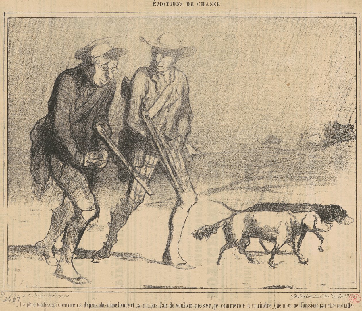 Az eső már így esik... alkotó: Honoré Daumier