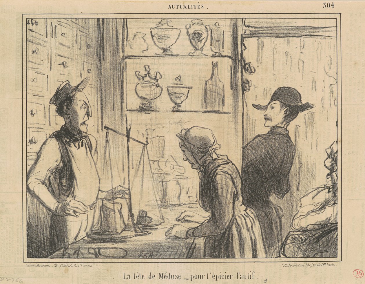 Medusa feje a vétkes élelmiszerboltnak alkotó: Honoré Daumier
