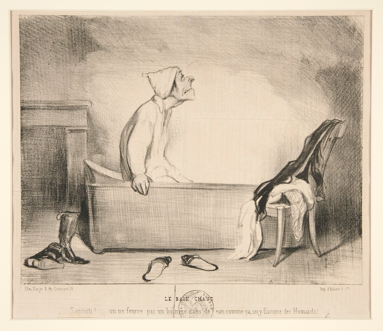 A forró fürdő. Szent szar! alkotó: Honoré Daumier