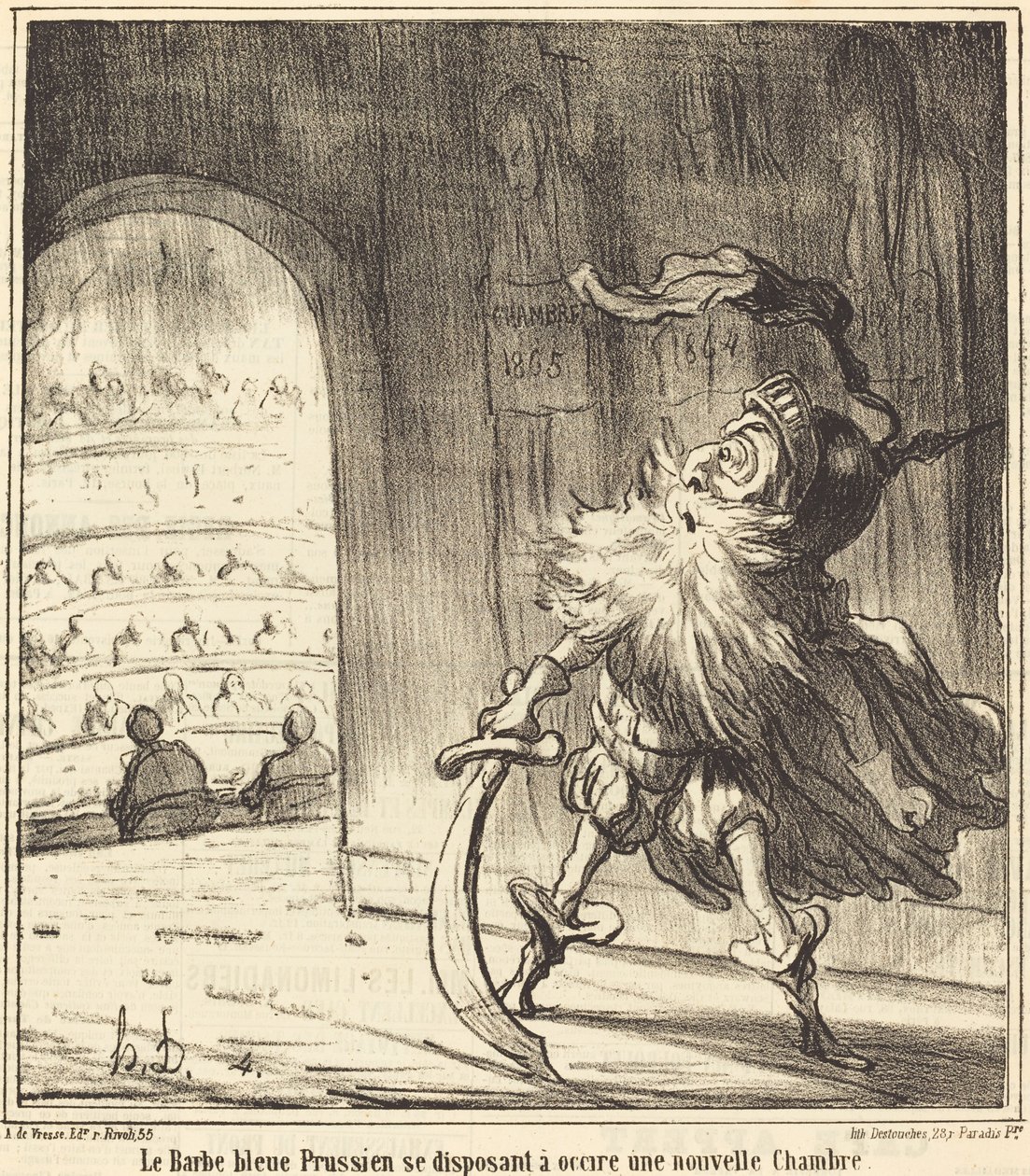 A porosz kékszakállú... alkotó: Honoré Daumier