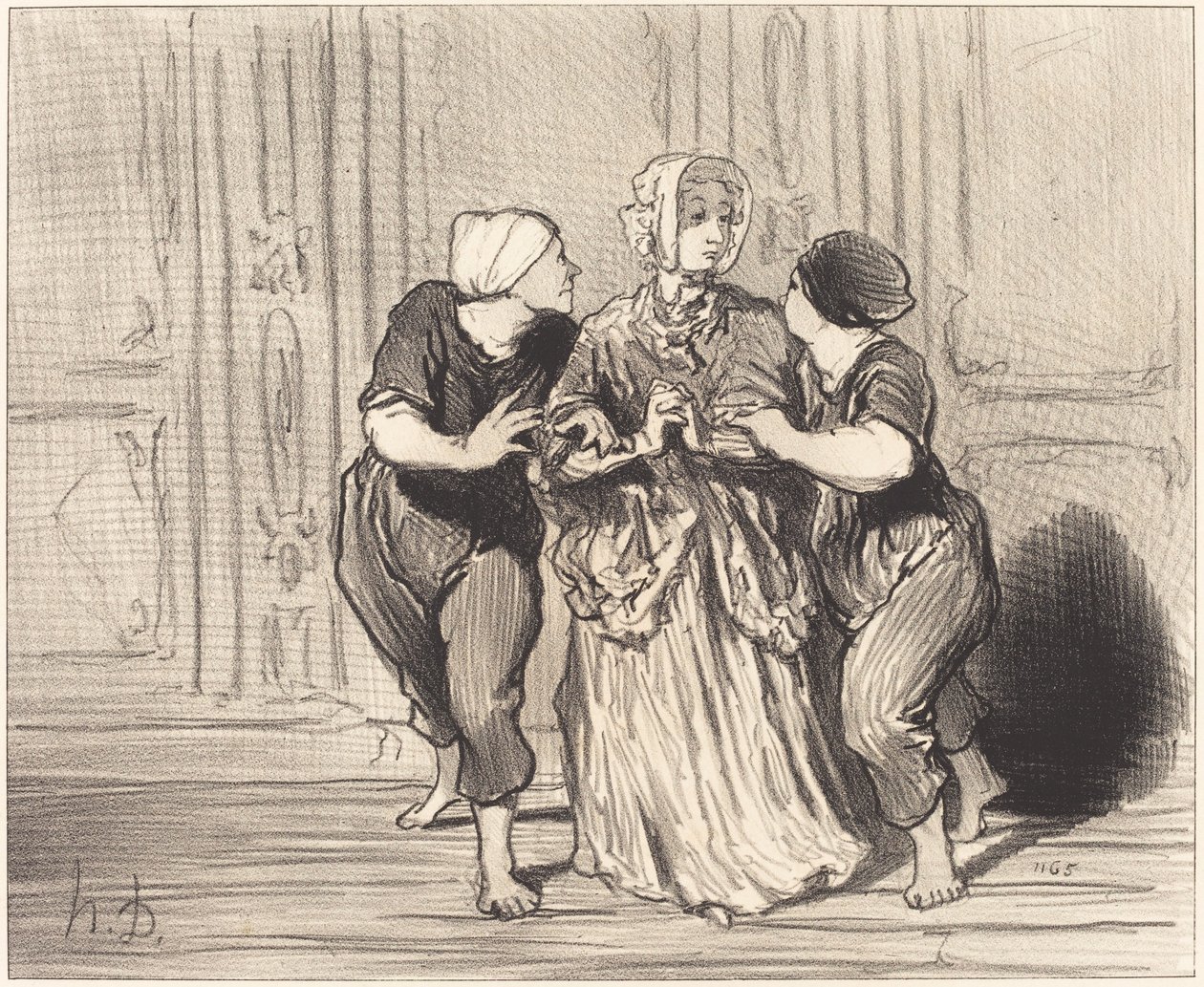 A szép nem az úszóiskolában alkotó: Honoré Daumier