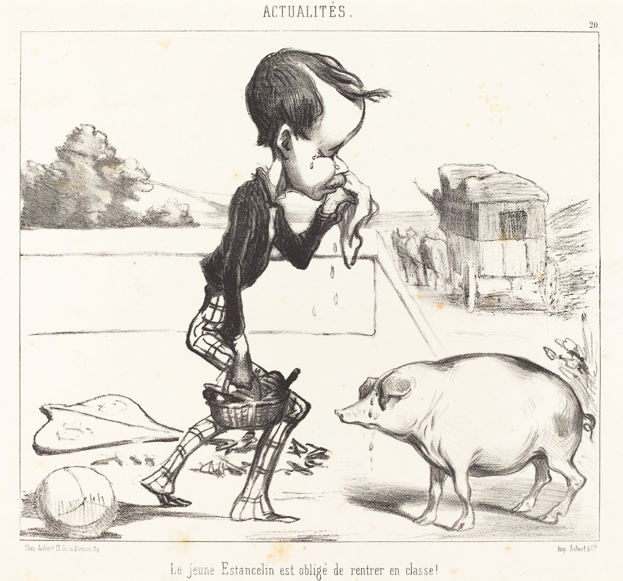 A fiatal Estancelin köteles visszatérni az órára! alkotó: Honoré Daumier