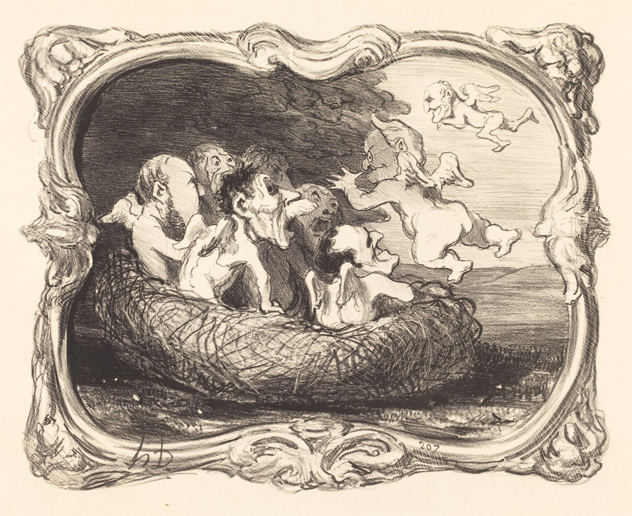 Az elhagyott fészek alkotó: Honoré Daumier