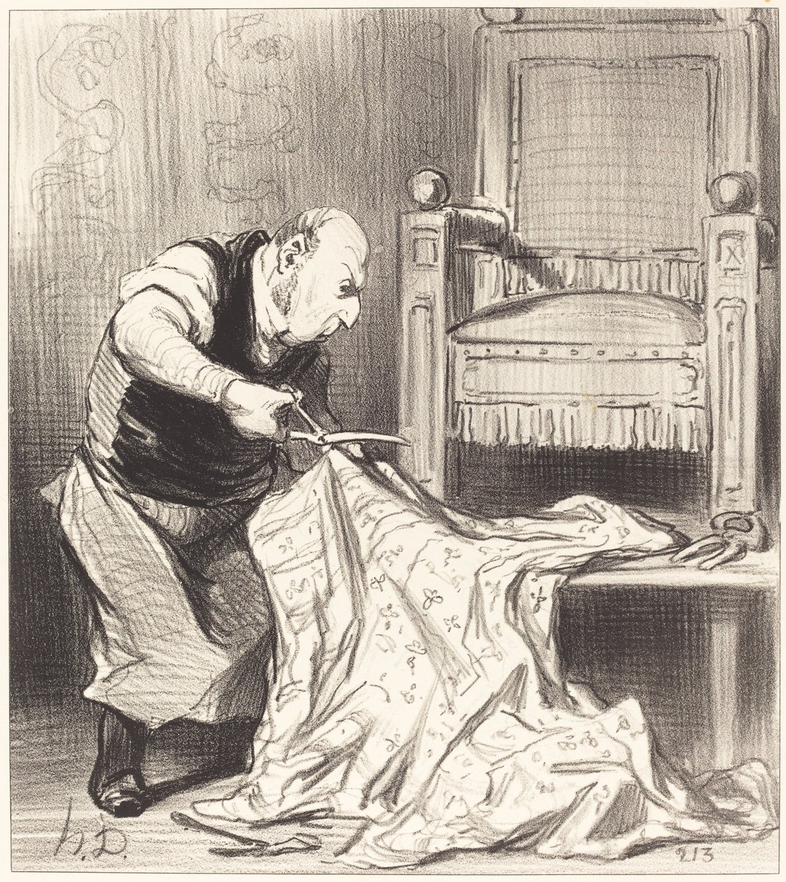 Az új koronakárpitos... alkotó: Honoré Daumier