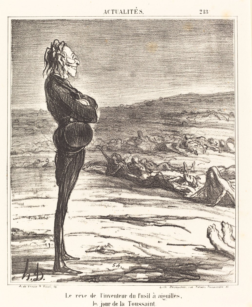 A tűpisztoly feltalálójának álma... alkotó: Honoré Daumier