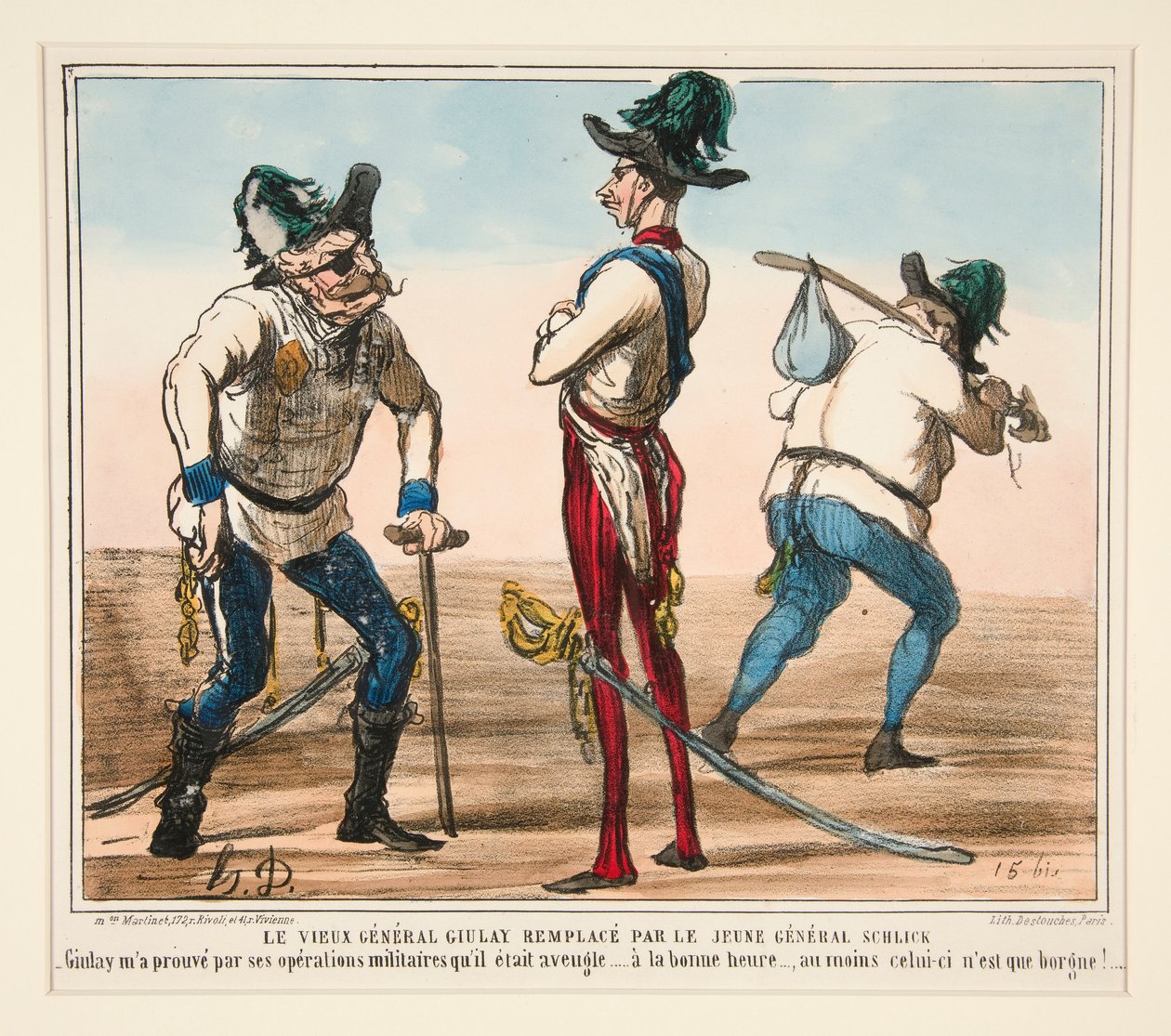 Az öreg Giulay tábornok helyébe az ifjú Schlick tábornok lépett alkotó: Honoré Daumier