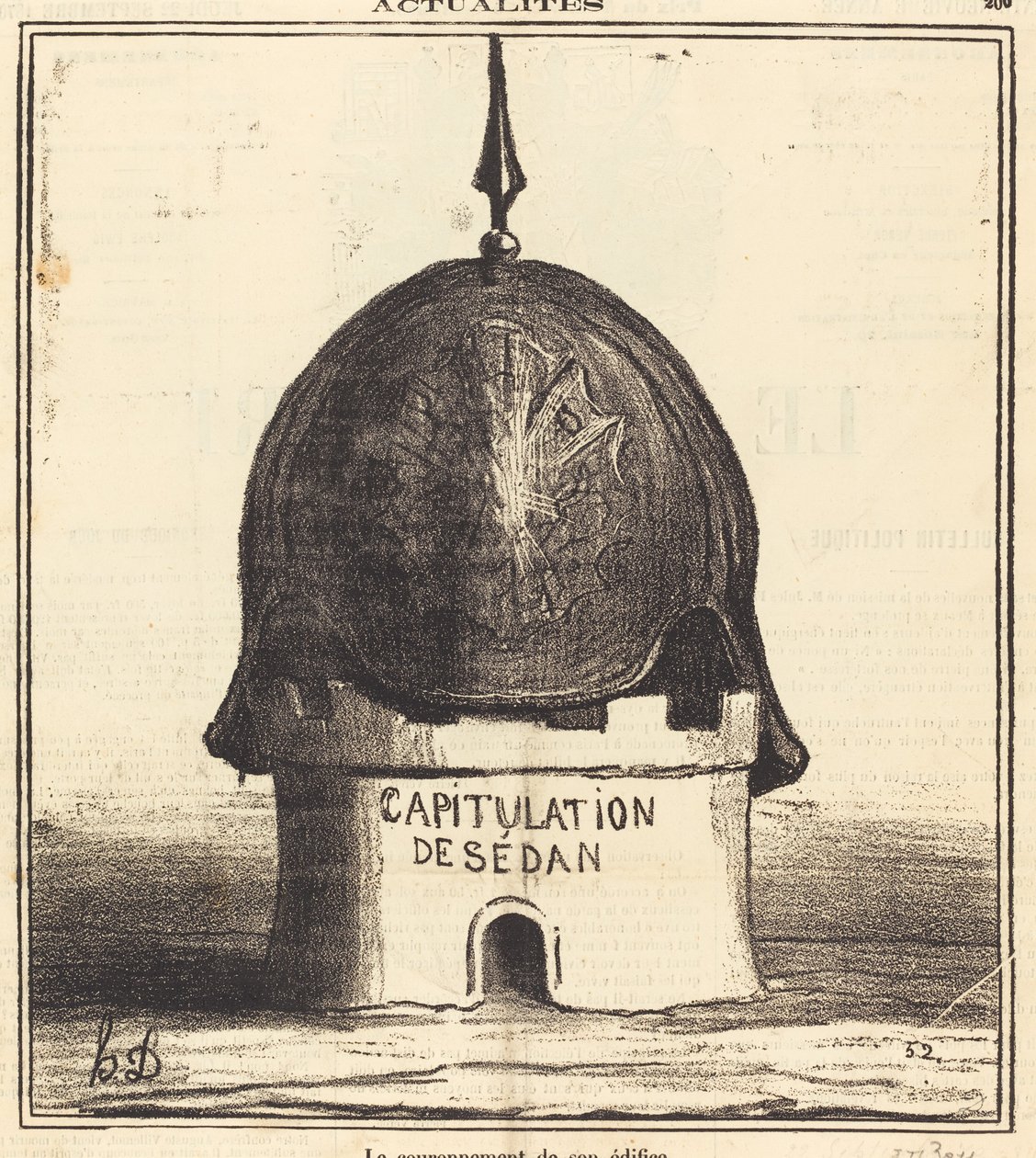 Épületének megkoronázása alkotó: Honoré Daumier