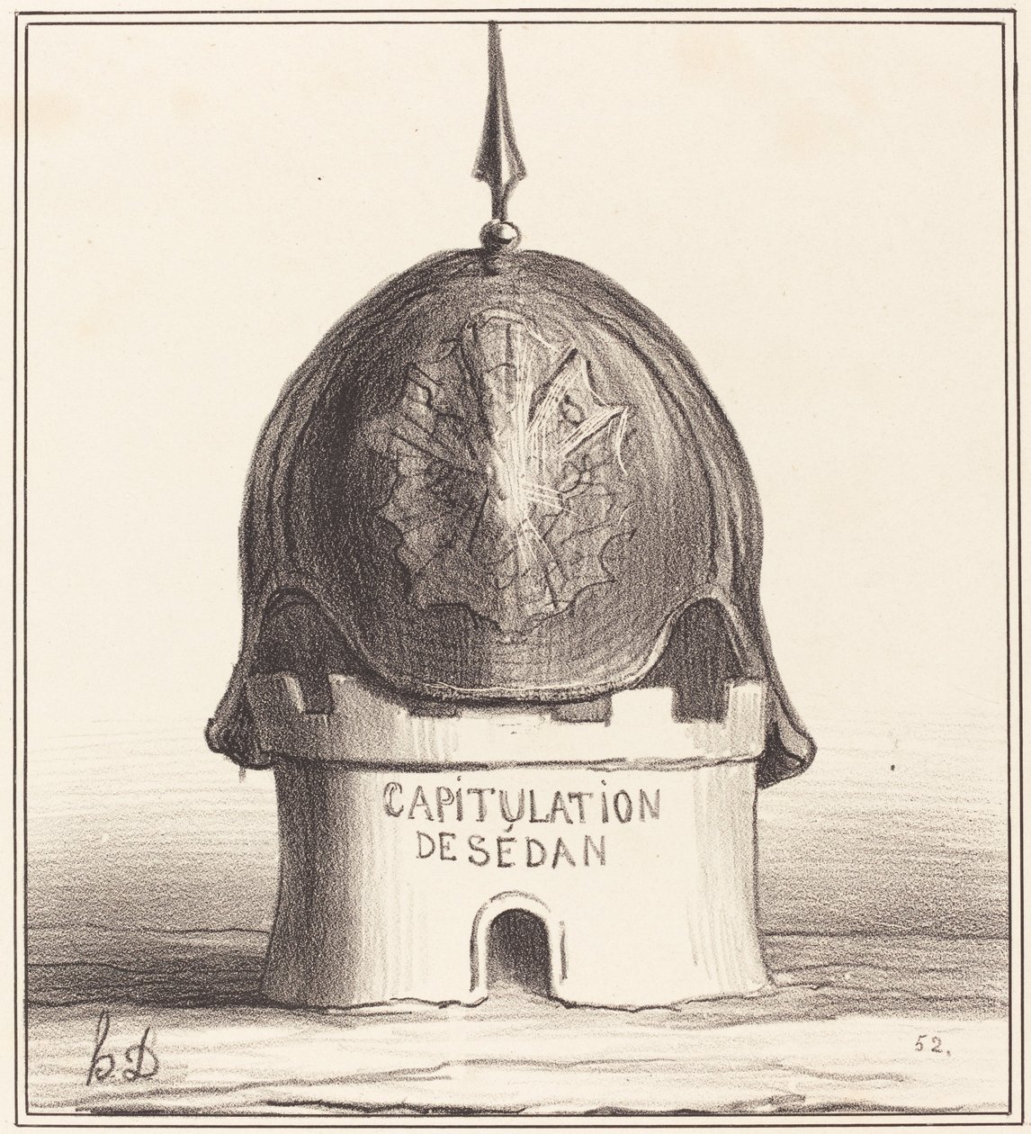 Épületének megkoronázása alkotó: Honoré Daumier