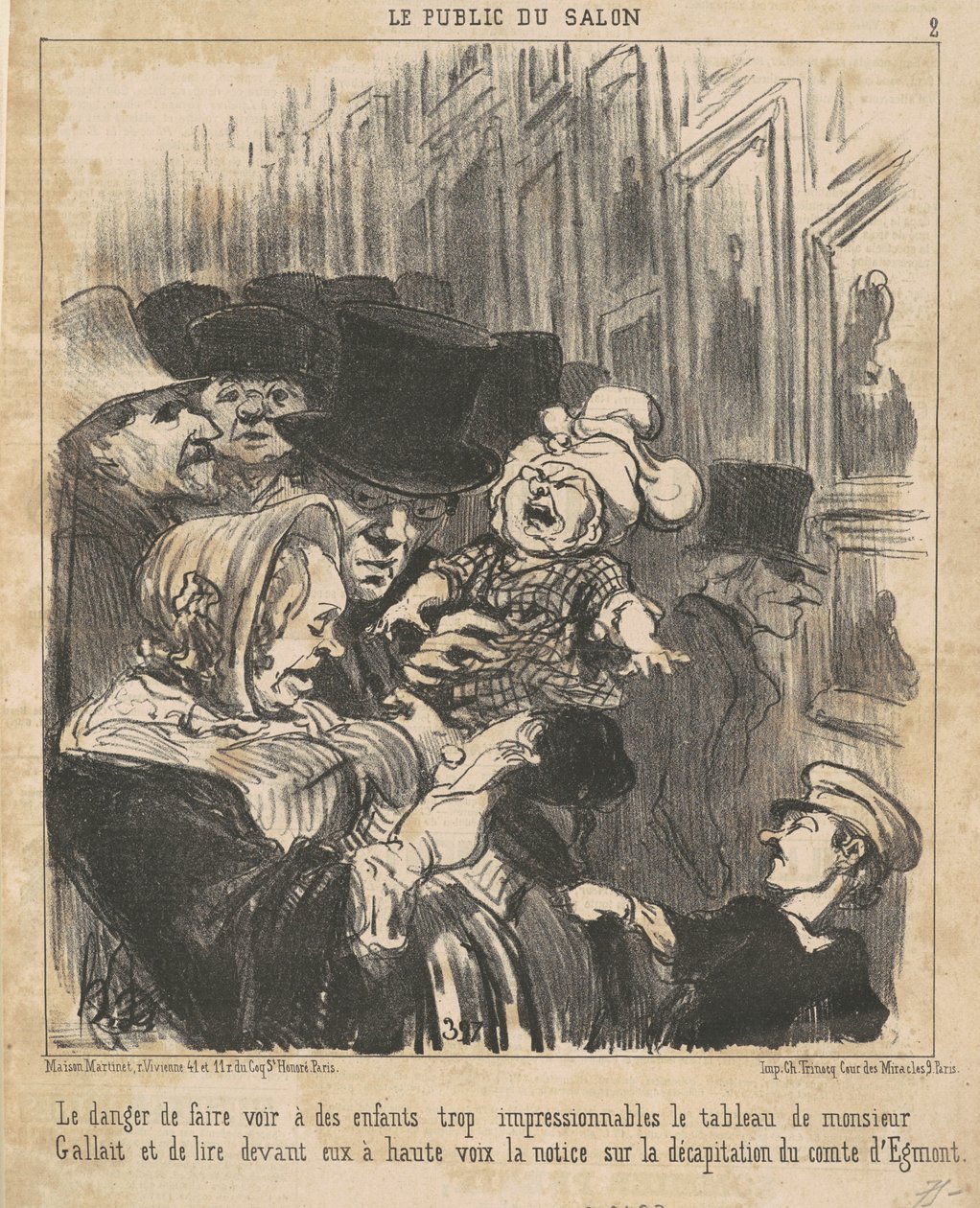 Az a veszély, hogy a gyerekek meglátják... alkotó: Honoré Daumier