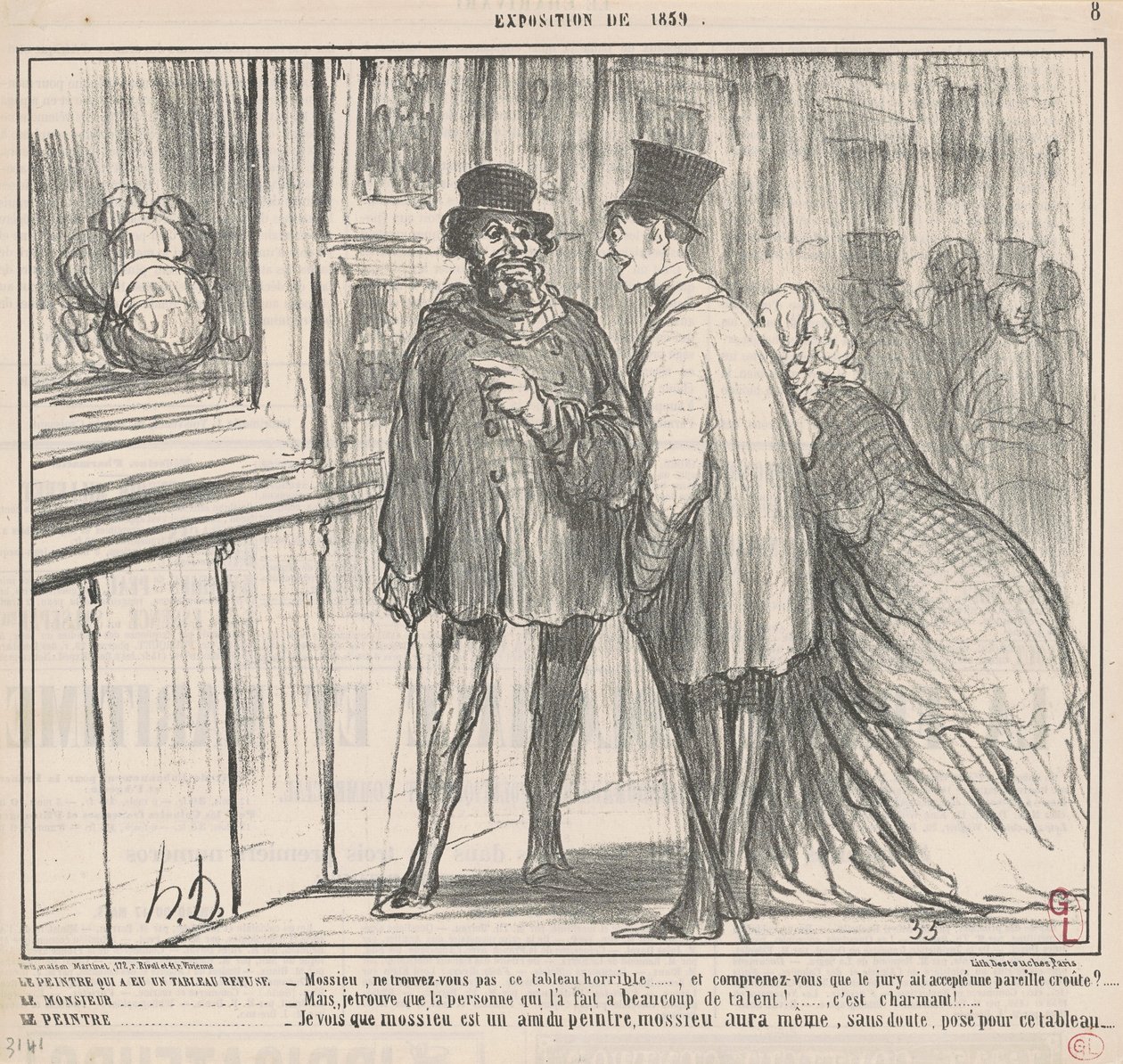 A festő, akinek festménye volt, visszautasította... alkotó: Honoré Daumier