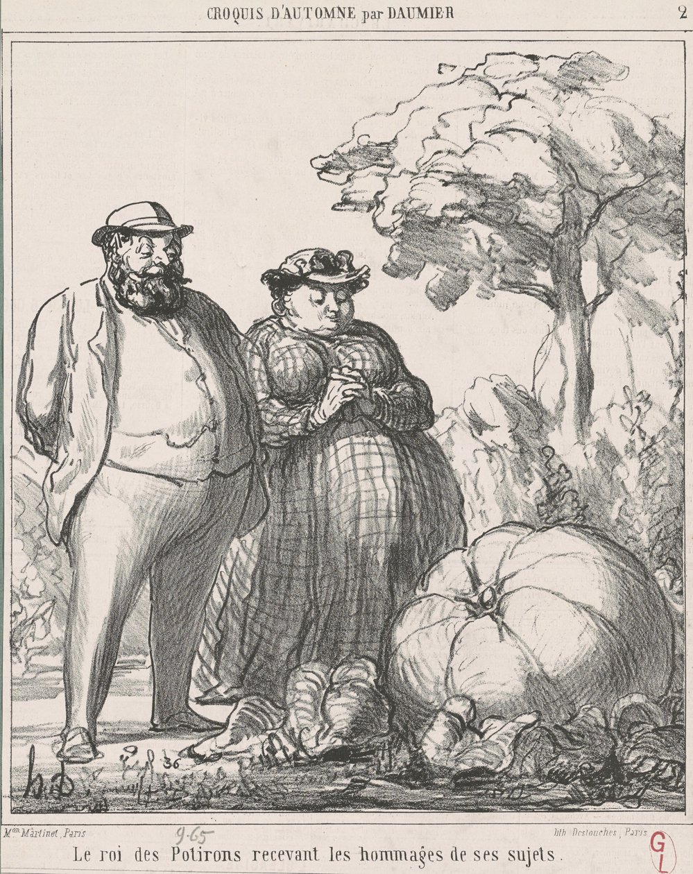 A tökkirály hódolatban részesült alattvalóitól alkotó: Honoré Daumier