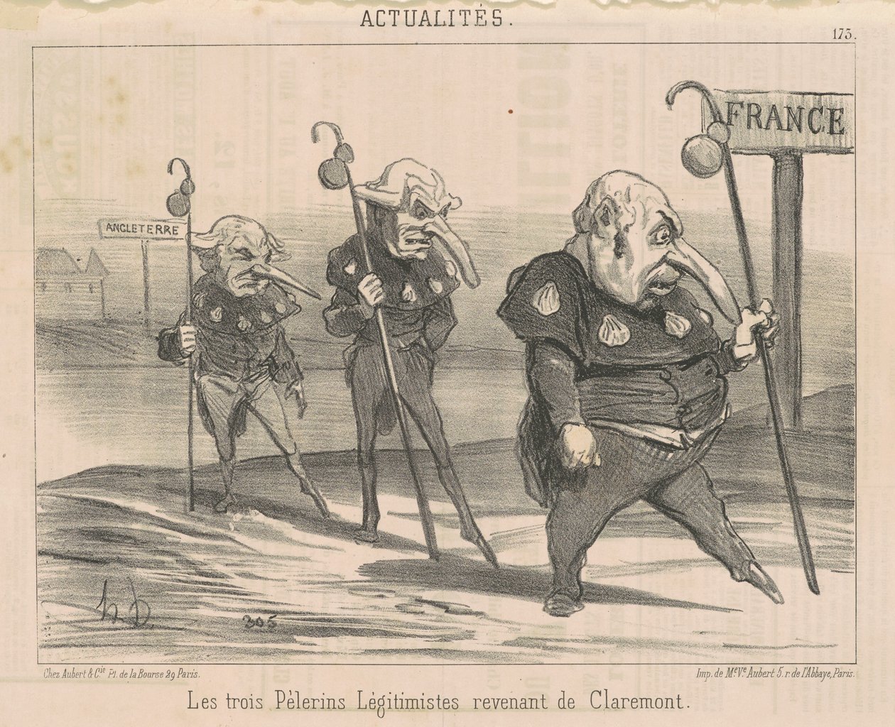 A három legitimista... visszatérő Claremontból alkotó: Honoré Daumier