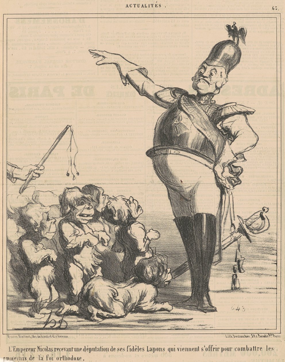 Miklós császár kiküldetést kapott... alkotó: Honoré Daumier