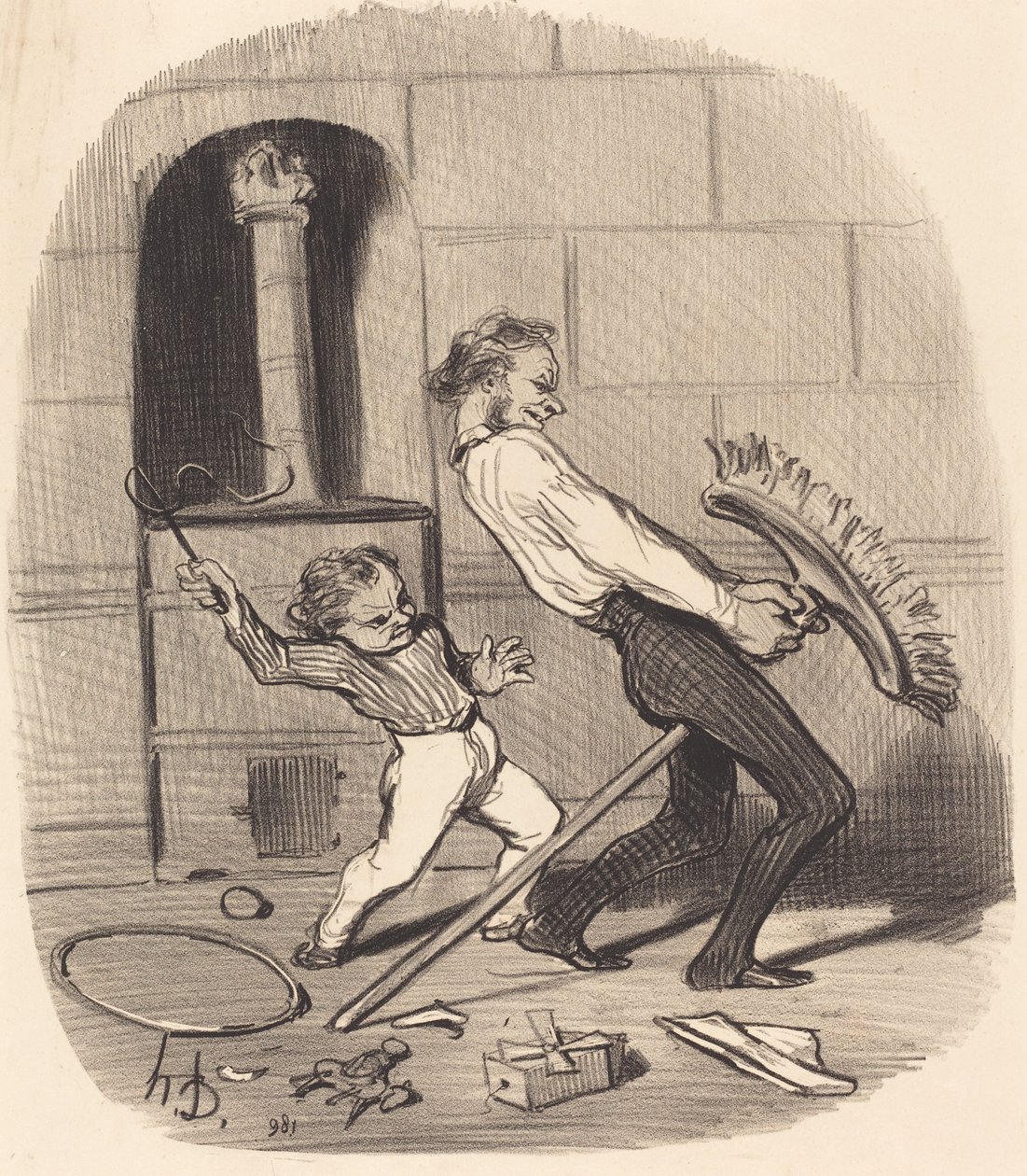 Lovagló óra, középiskola alkotó: Honoré Daumier