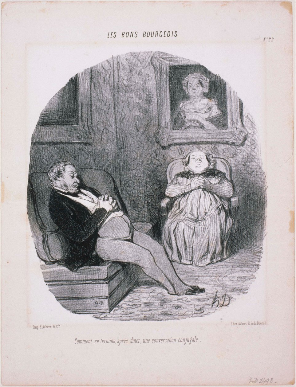 Les Bons Bourgeois- Hogyan végződik ... Egy házastársi beszélgetés alkotó: Honoré Daumier