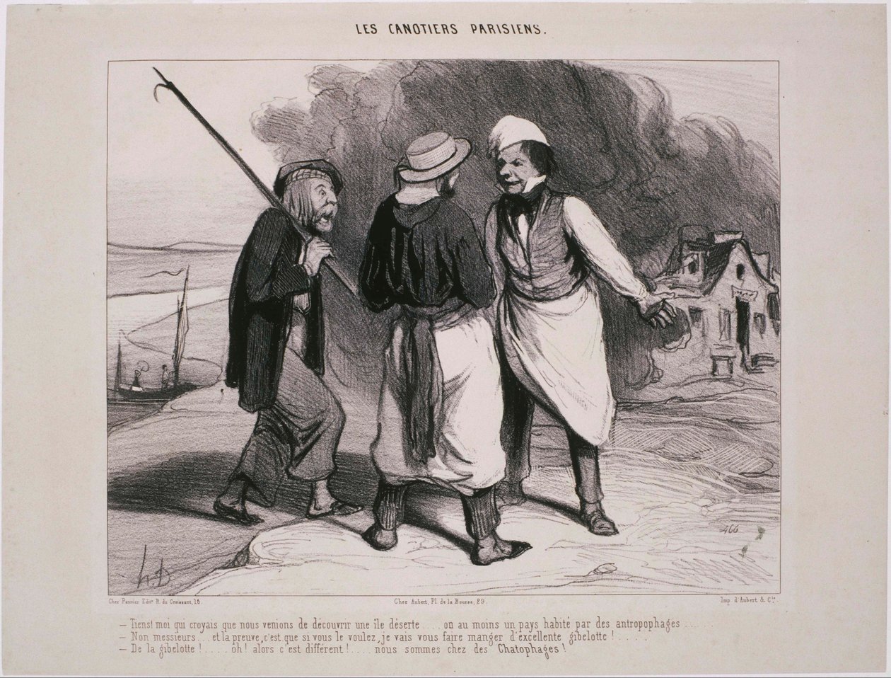 Les Canotiers Parisiens- Hé! Én, azt hittem, most fedeztük fel ... alkotó: Honoré Daumier