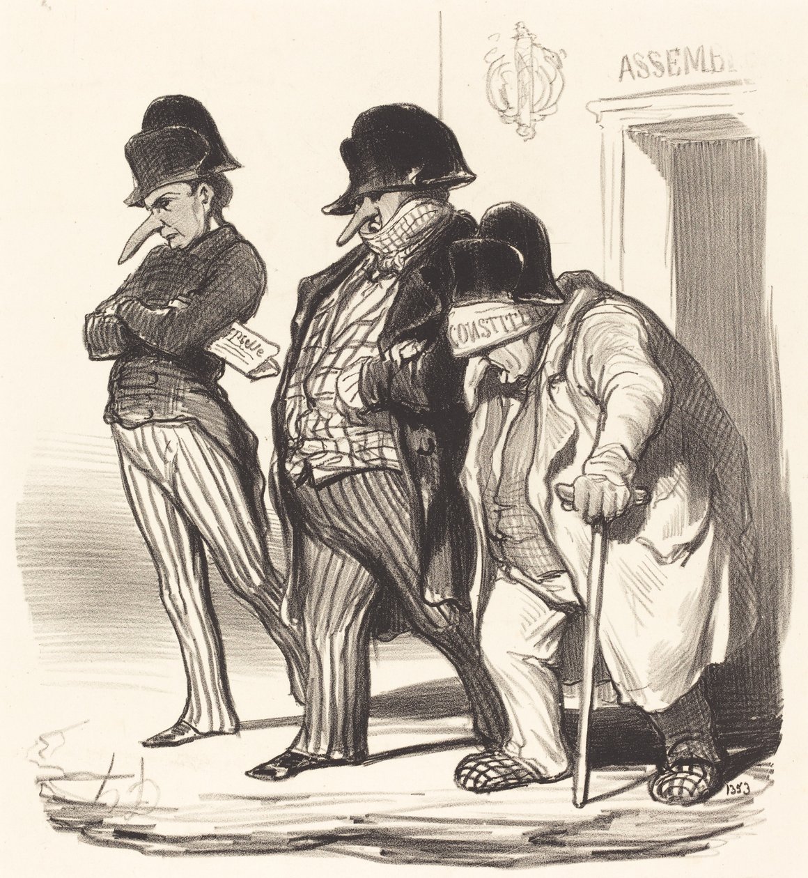 A Napóleoni Lapok kilépnek a Nemzetgyűlésből... alkotó: Honoré Daumier