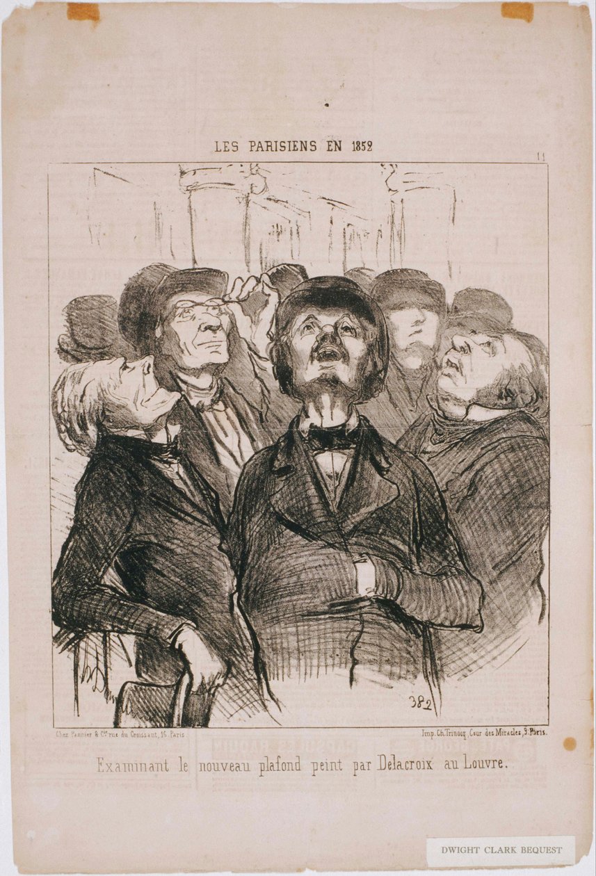Párizsiak 1852-ben: Az új mennyezet vizsgálata... Delacroix által alkotó: Honoré Daumier
