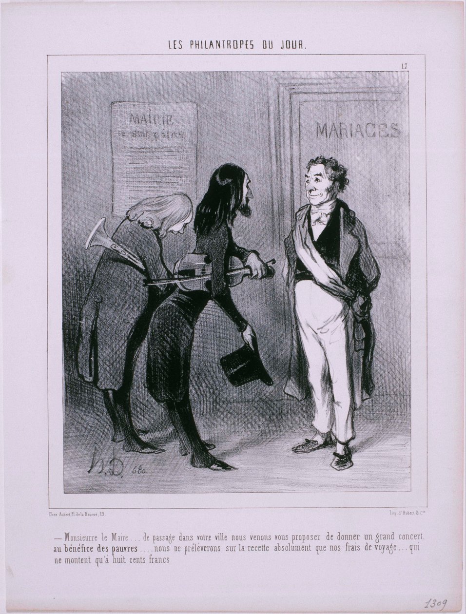 Les Philantropes du Jour: Polgármester úr...Látogatás a városában... alkotó: Honoré Daumier