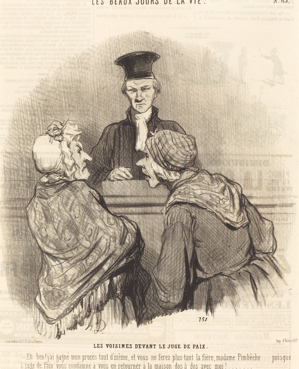 A szomszédok a békebíró előtt alkotó: Honoré Daumier