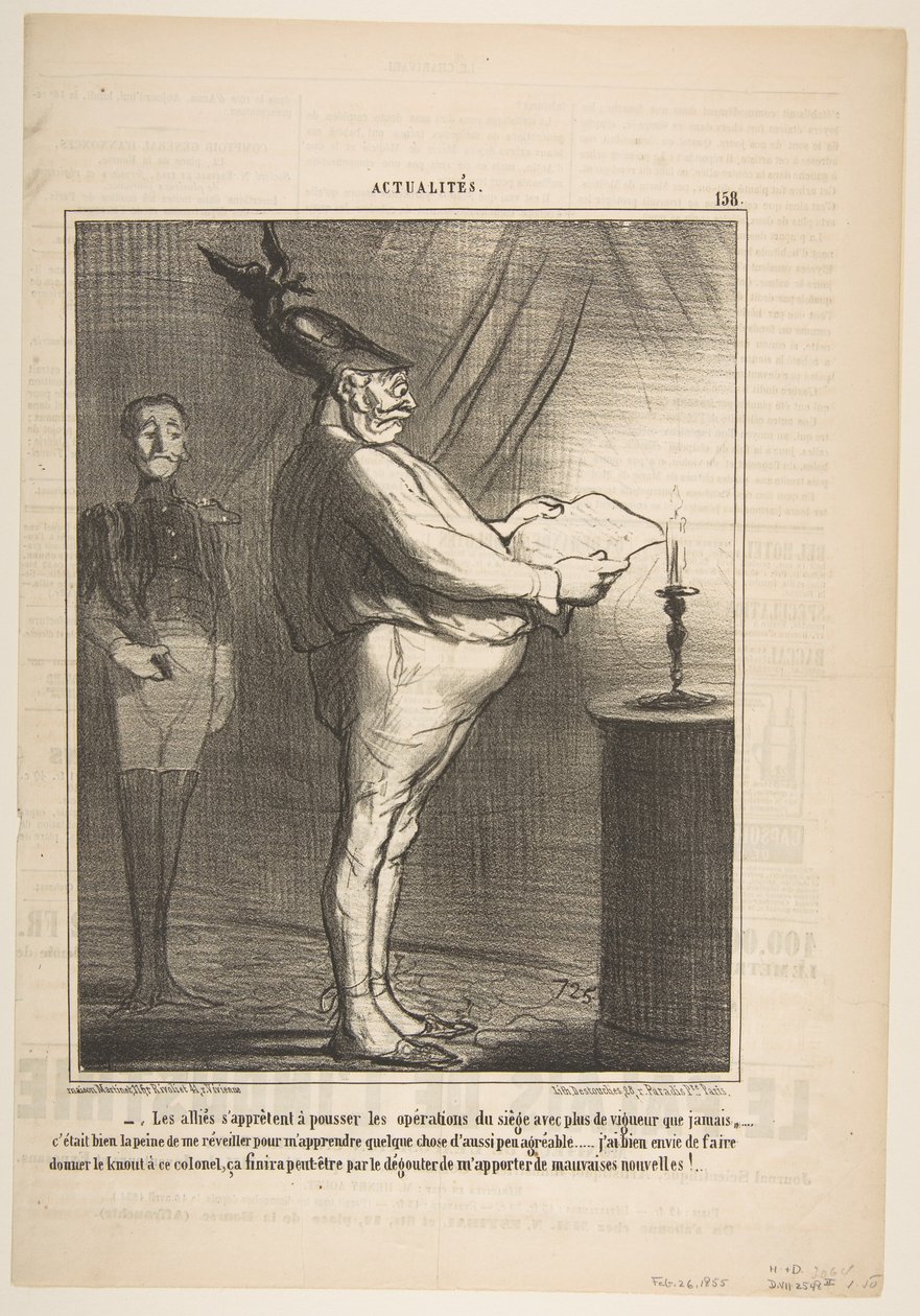 A szövetségesek nagyobb lendülettel készülnek az ostromműveletekre..., 1855. február 26. alkotó: Honoré Daumier