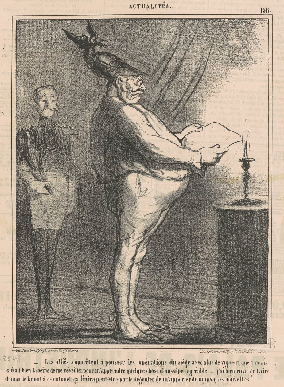 A szövetségesek a hadműveletek megfeszítésére készülnek... alkotó: Honoré Daumier