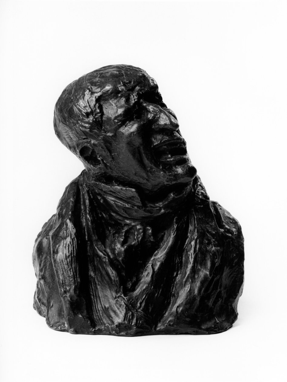 Mellszobrok az „Igazságos Közép hírességei” vádjával „Pierre Nicolas Berryer (1757-1841) ügyvéd feltételezett portréja (karikatúra). A gubancos.”” Honore Daumier (1808-1879) szobra XIX. L 48,22 Méret cm H 15 x L 1 Szépművészeti Múzeum alkotó: Honoré Daumier