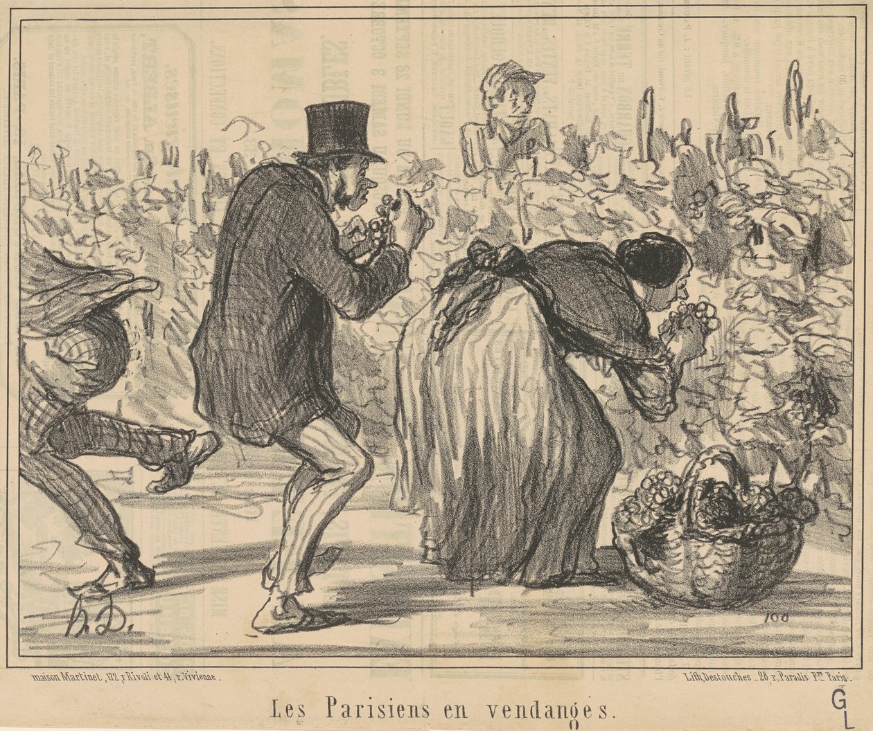 Párizsiak a szőlőszüretben alkotó: Honoré Daumier