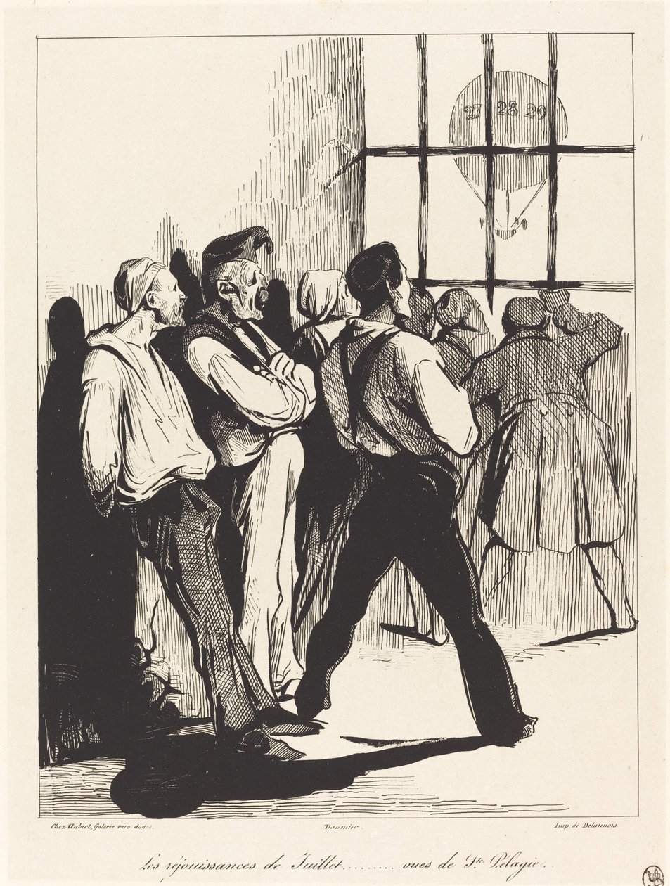 Júliusi ünnepségek... kilátás a Ste. Pelagia alkotó: Honoré Daumier