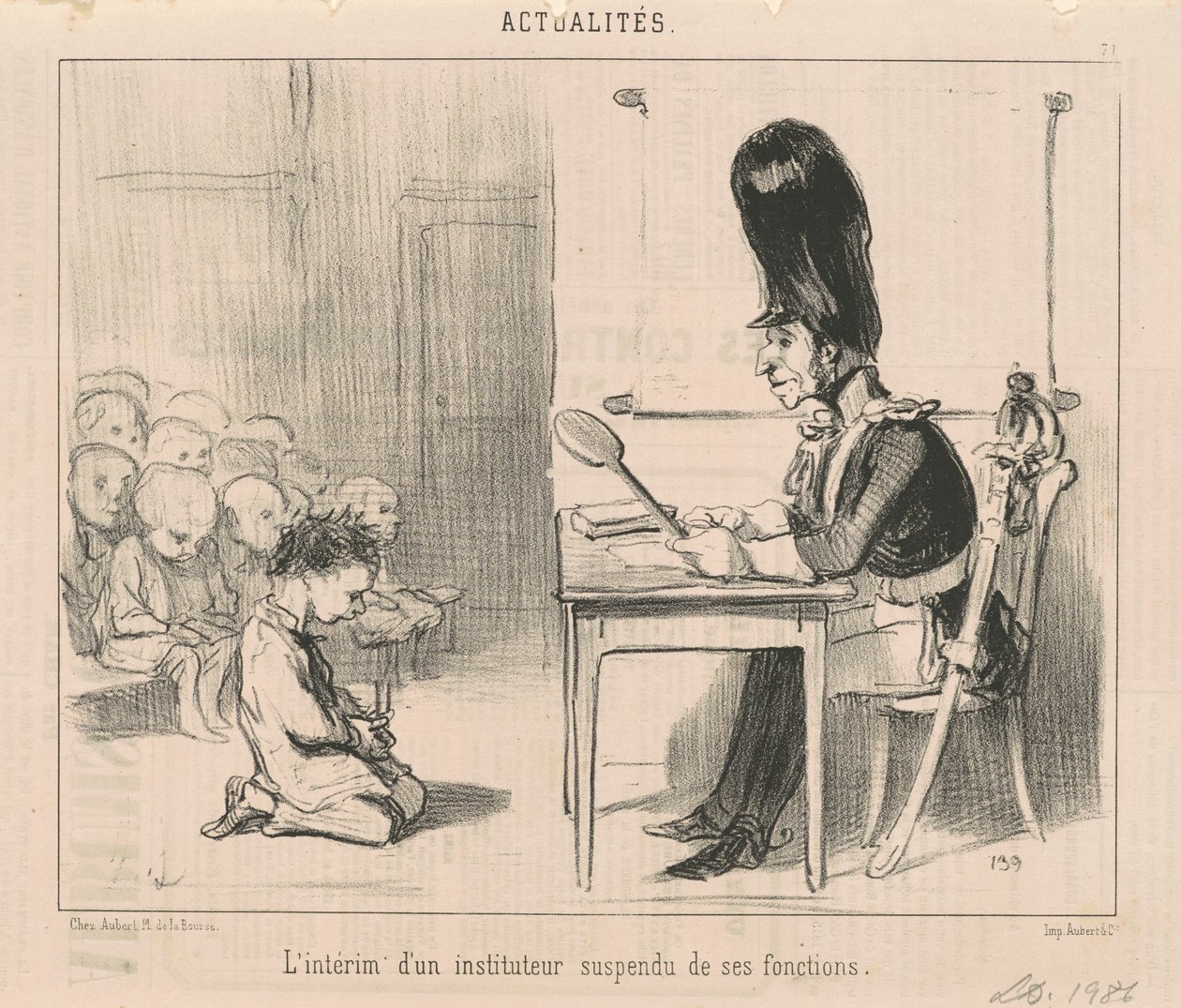 Egy felfüggesztett tanár ideiglenessége... alkotó: Honoré Daumier