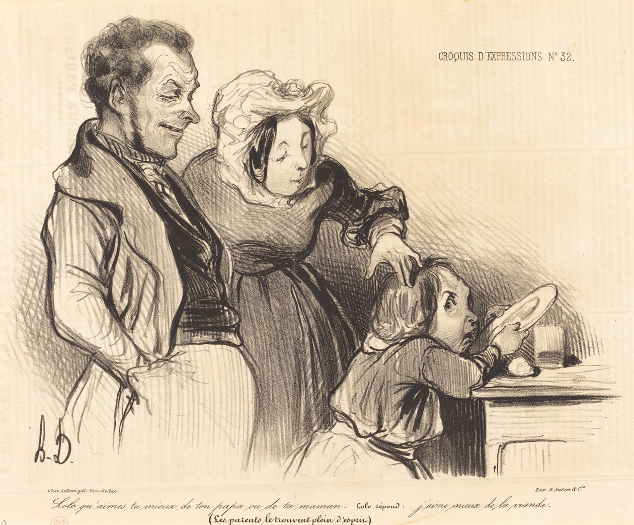 Lolo mit szeretsz jobban apádban vagy anyukádban... alkotó: Honoré Daumier