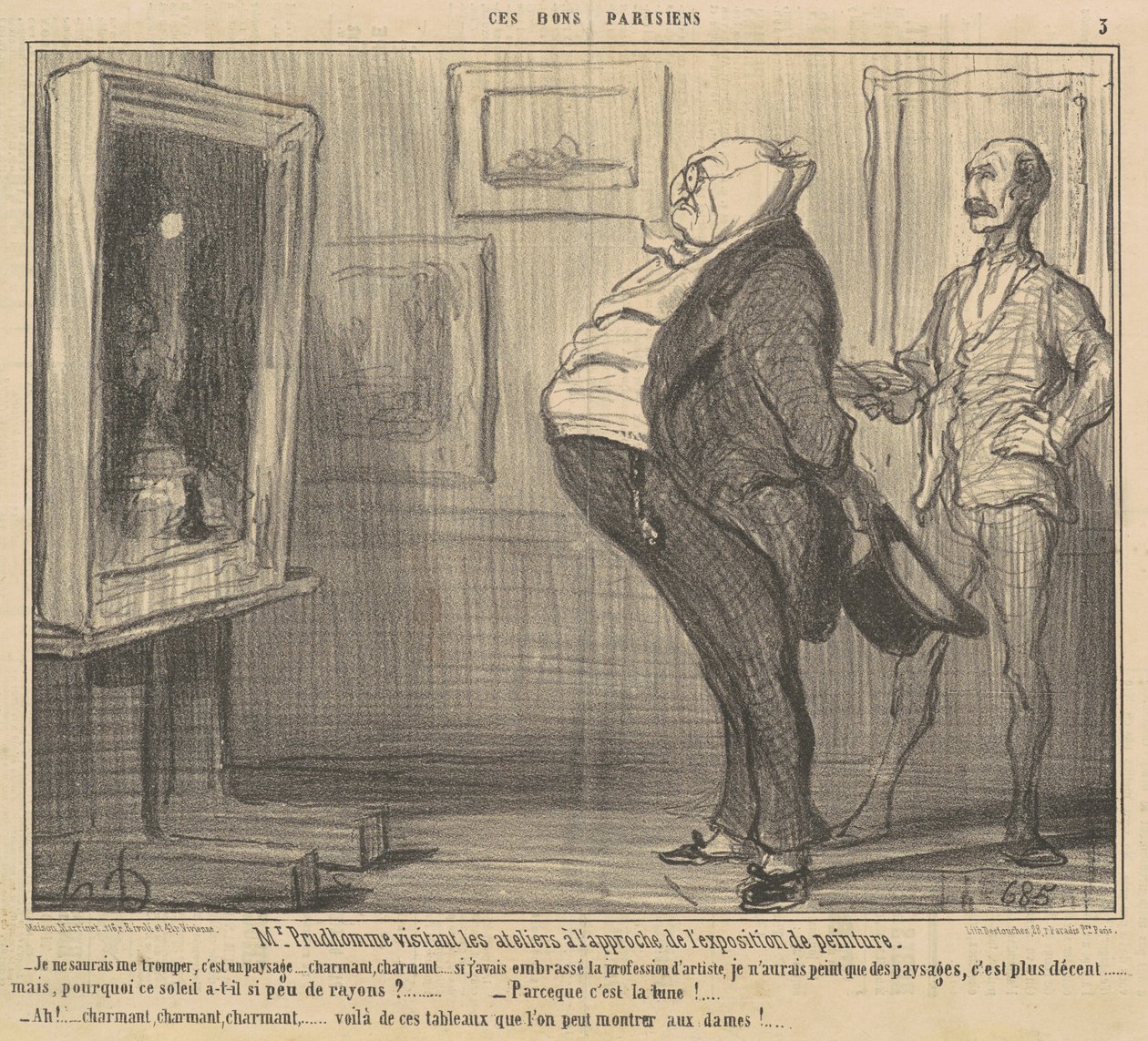 Mr. Prudhomme meglátogatja a műhelyeket... alkotó: Honoré Daumier