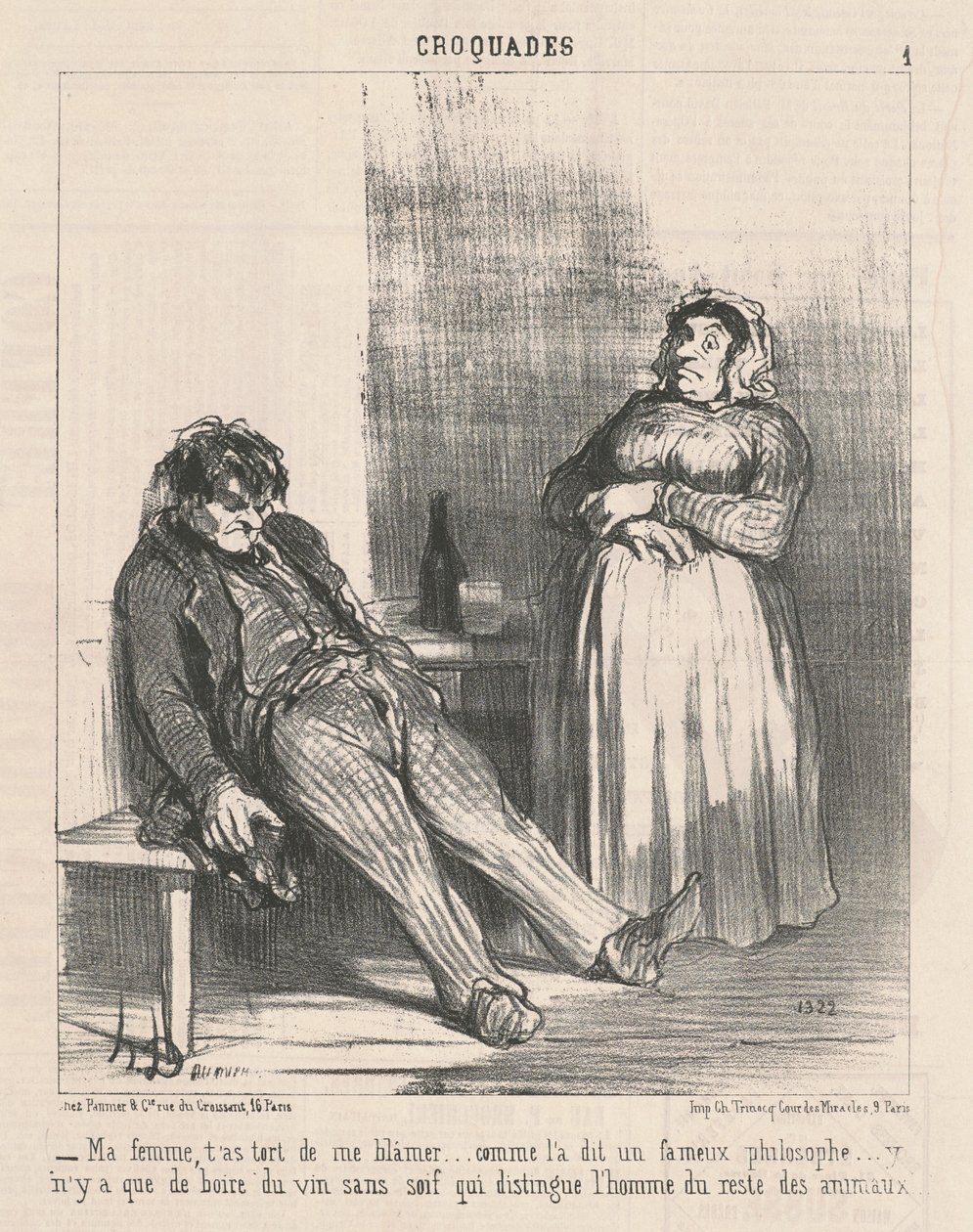 Feleségem, tévedsz, hogy engem hibáztatsz... alkotó: Honoré Daumier