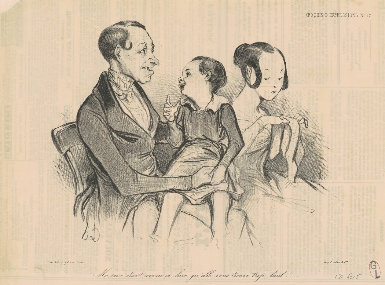 A nővérem azt mondta tegnap, hogy szerinte túl ronda vagy! alkotó: Honoré Daumier