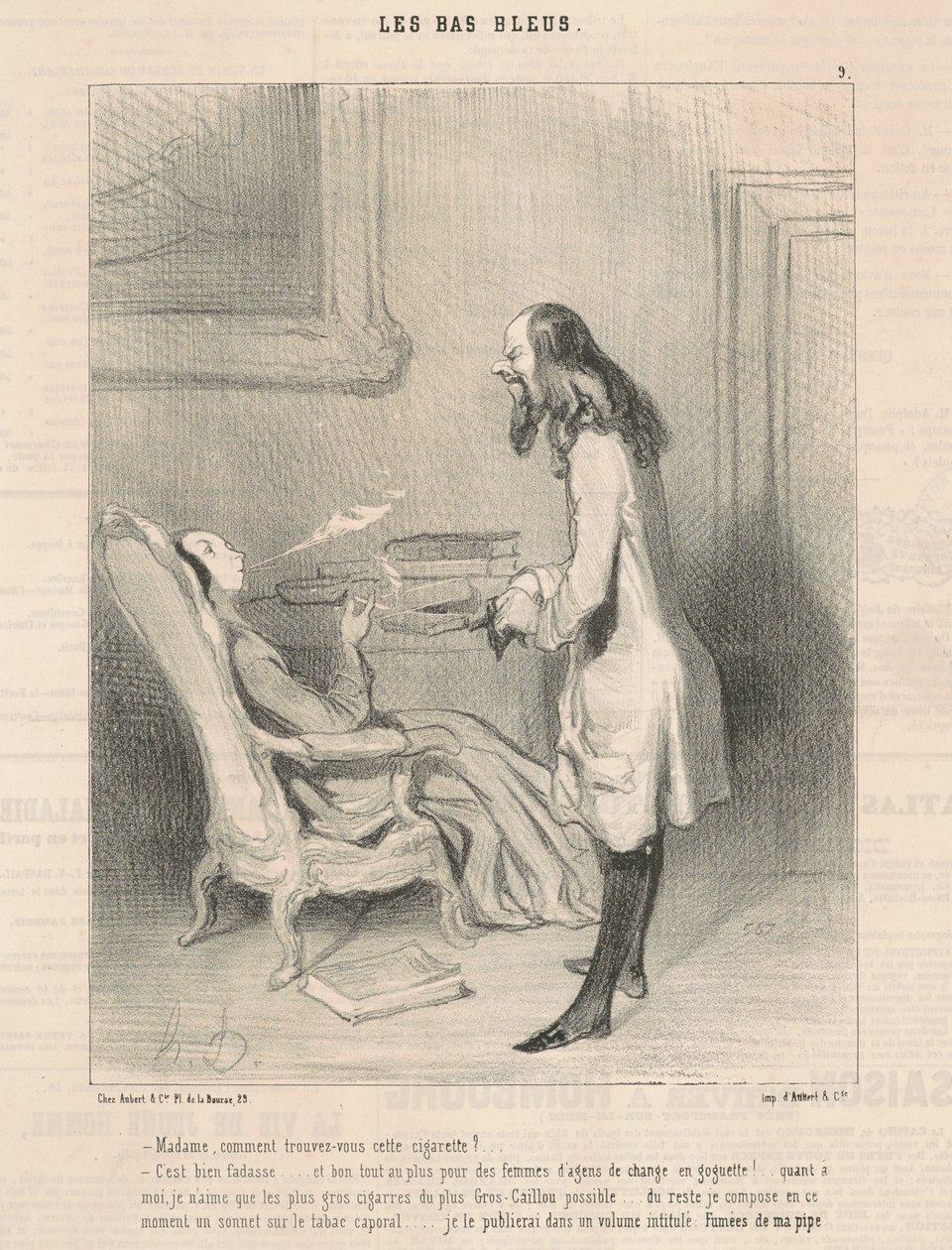 Hölgyem, hogy tetszik ez a cigaretta? alkotó: Honoré Daumier