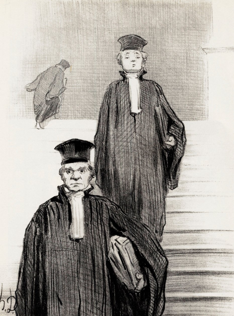 Az Igazságügyi Palota főlépcsős ügye, 1848. alkotó: Honoré Daumier