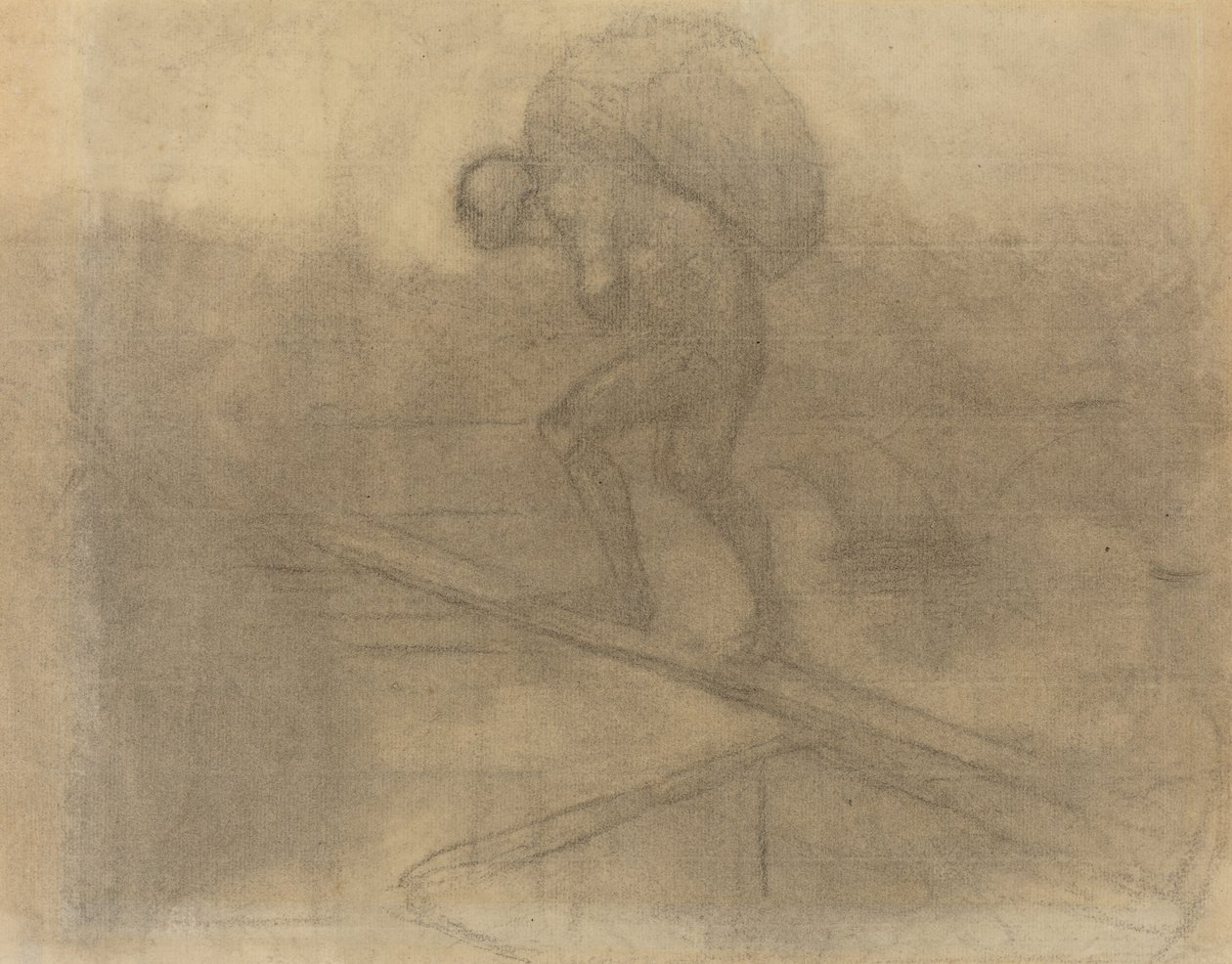 Egy zsákot hordozó férfi alkotó: Honoré Daumier