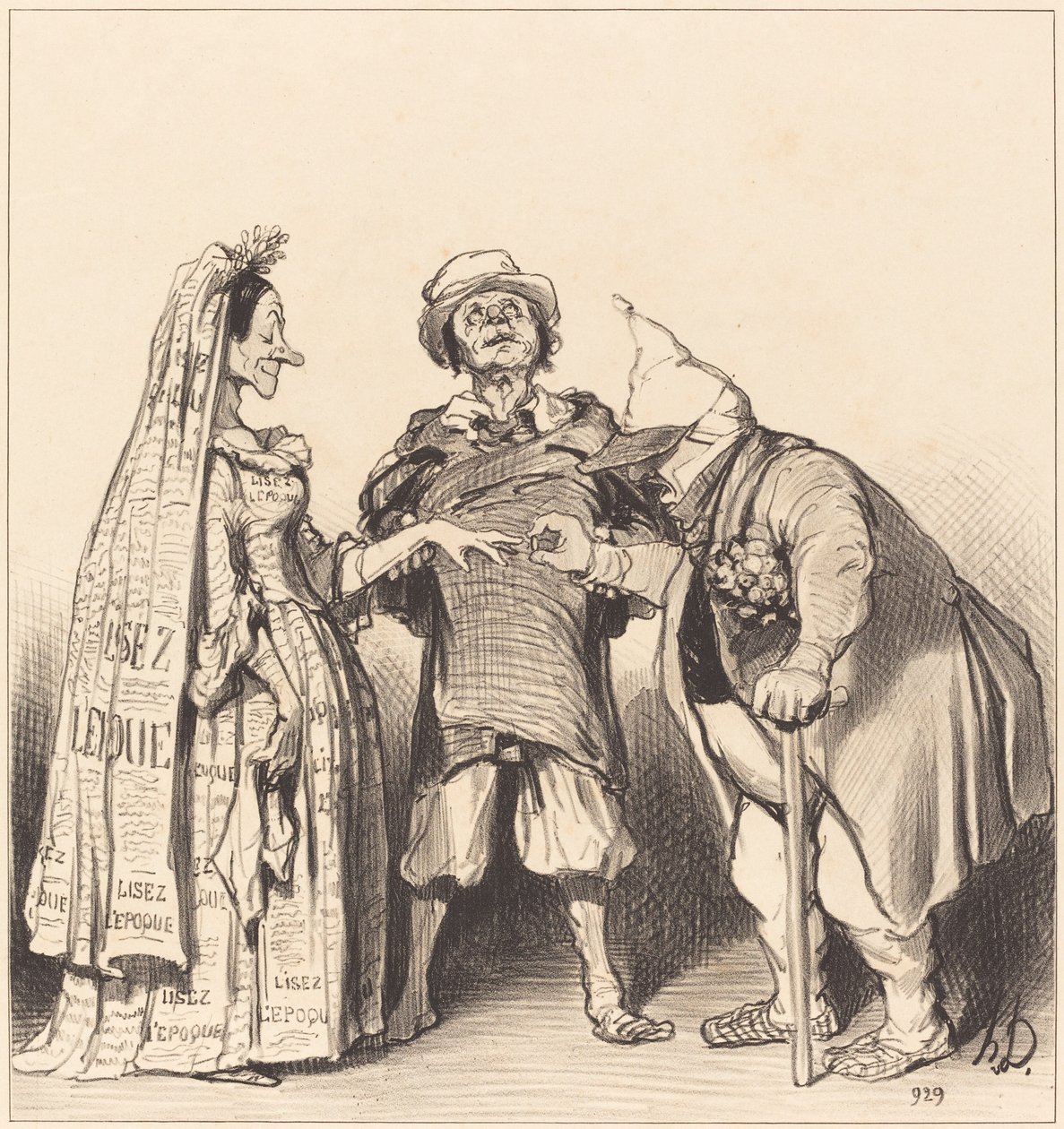 Az idő és az alkotmány házassága alkotó: Honoré Daumier