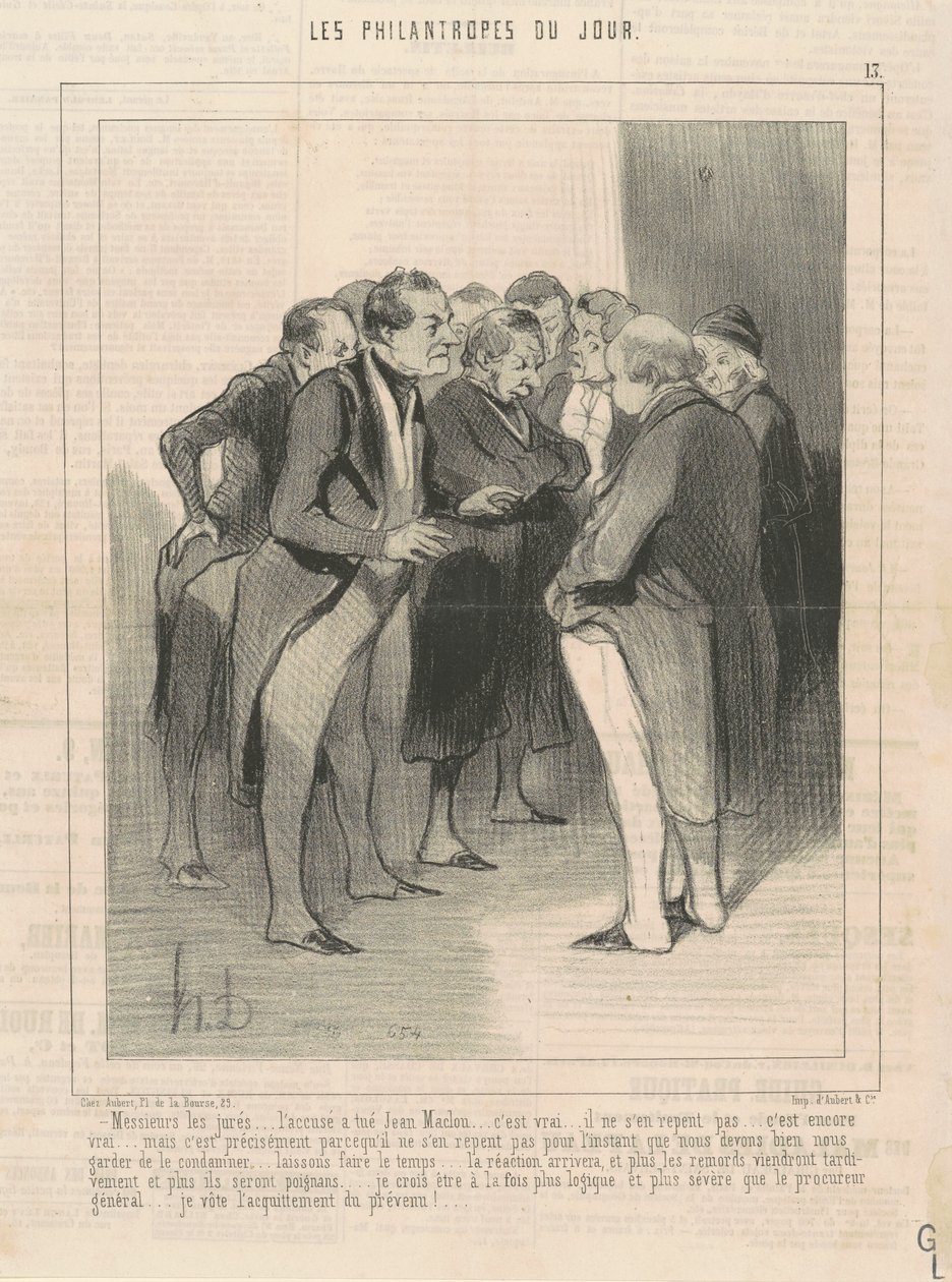 Az esküdtszék uraim... a vádlott megölte Jean Maclou-t... alkotó: Honoré Daumier