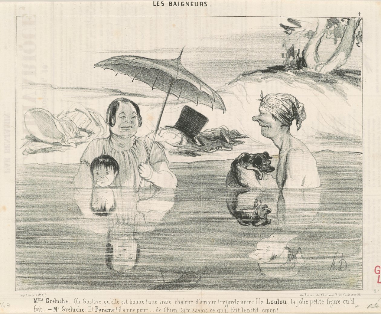 Mrs. Greluche: Oh Gustave, milyen jó! alkotó: Honoré Daumier