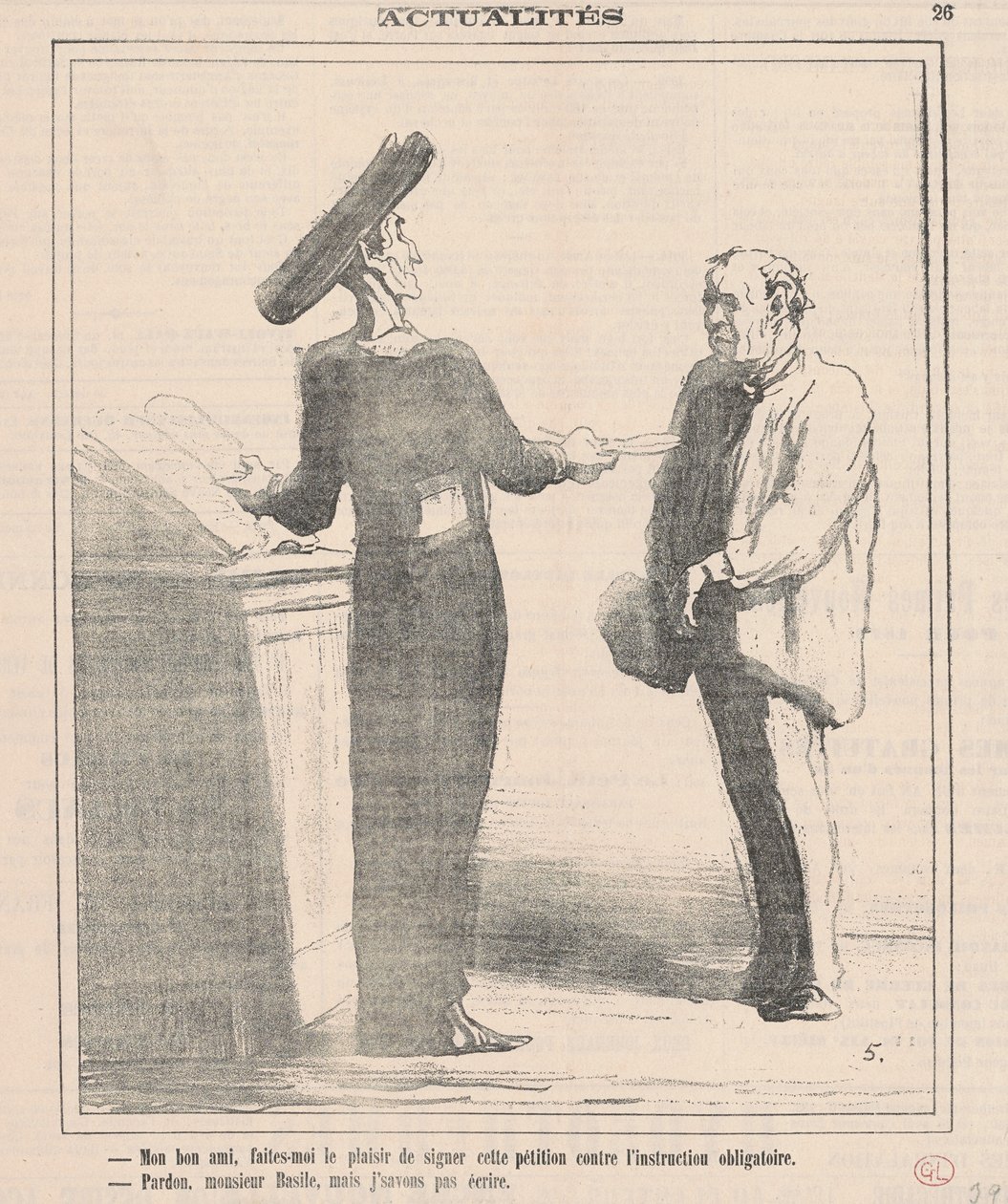Jó barátom, add meg nekem az aláírást... alkotó: Honoré Daumier