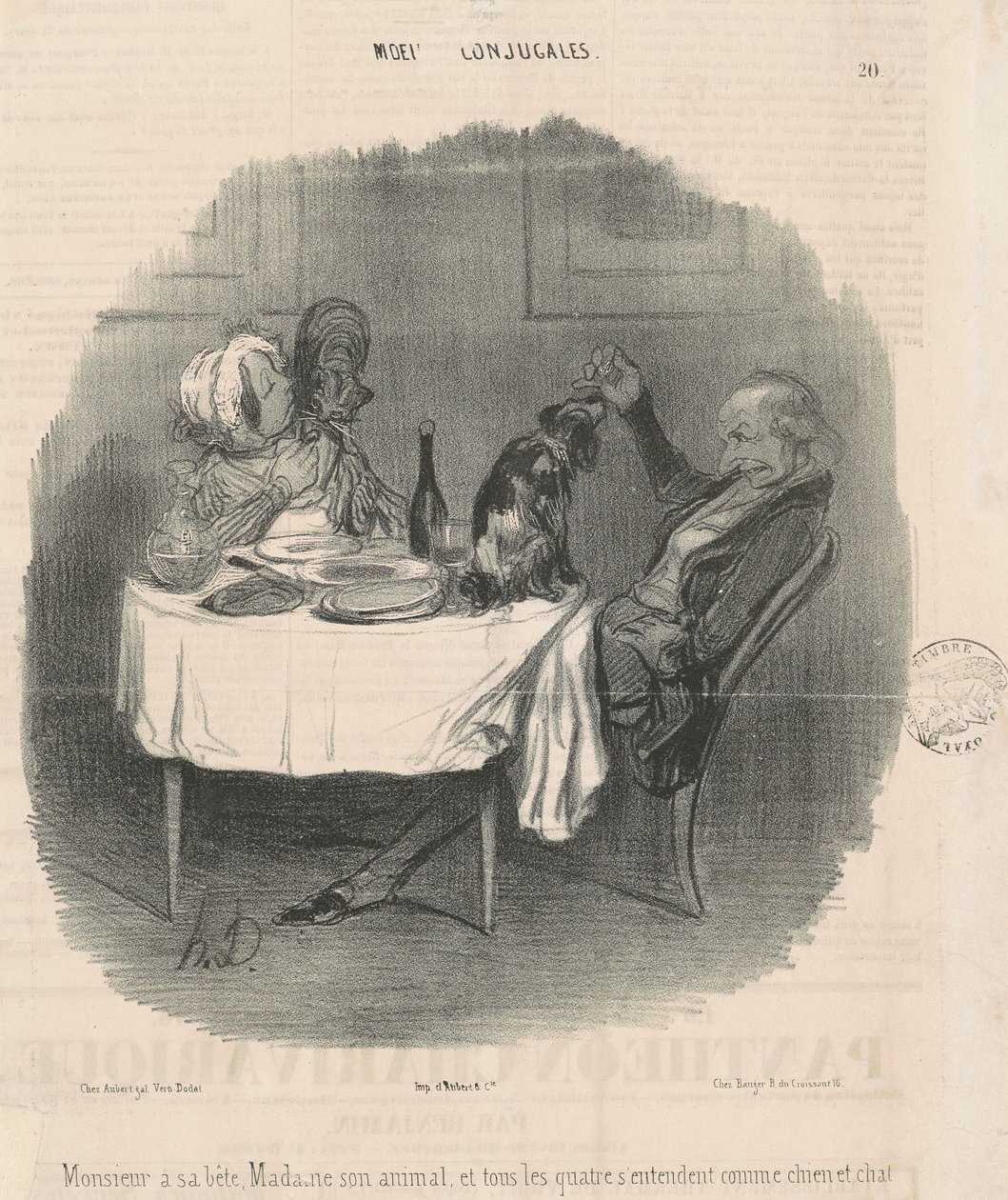 Monsieurnek a vadállata, Madame-nek az állata... alkotó: Honoré Daumier
